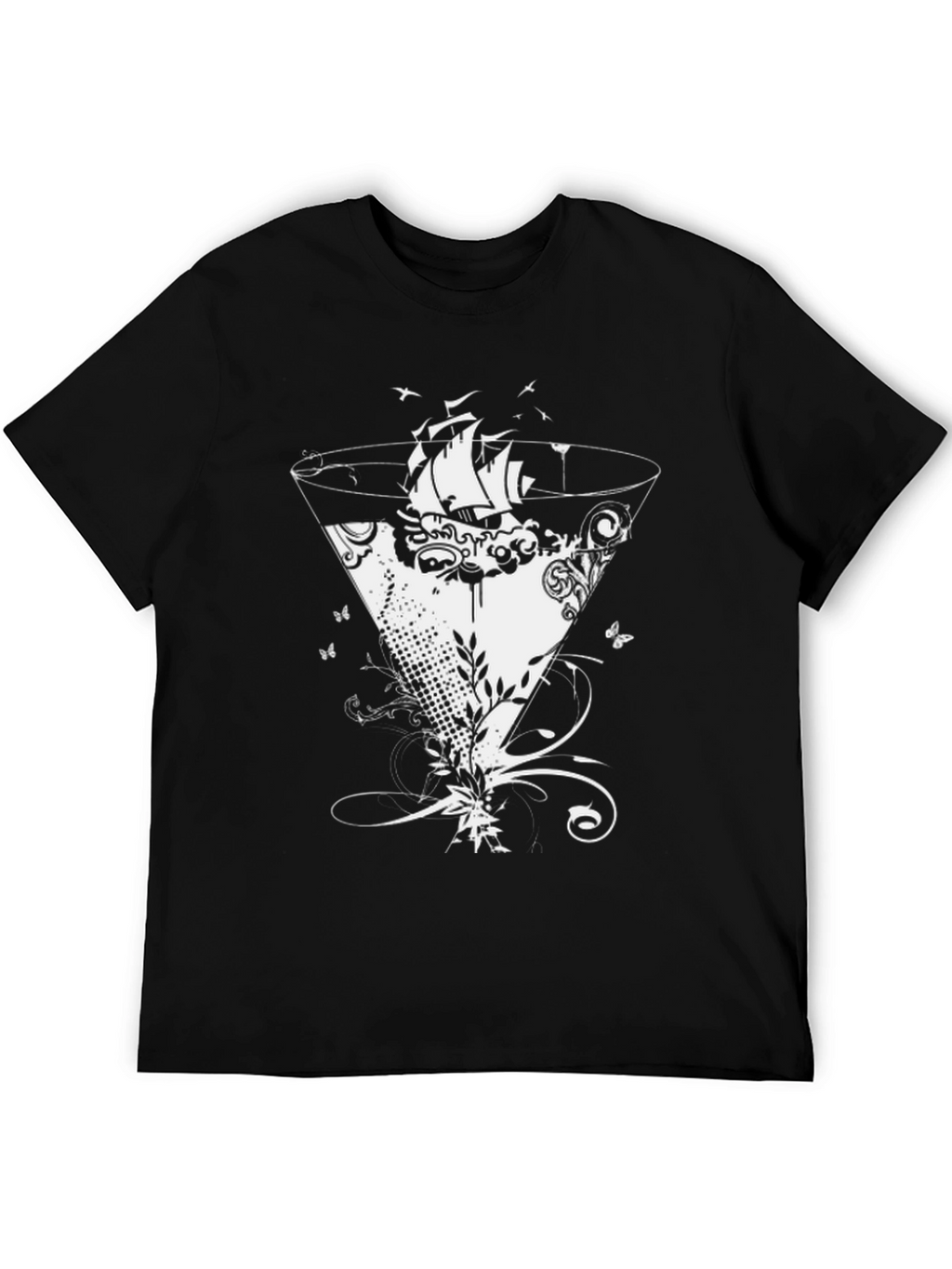 Nautical Cocktail Graphic Tee - Black