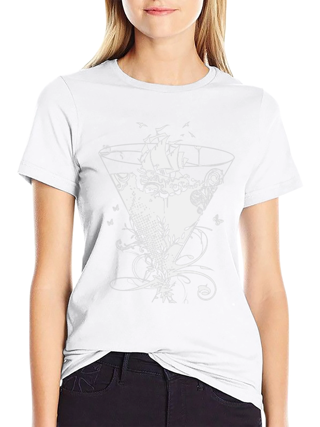 Nautical Cocktail Graphic Tee - Black