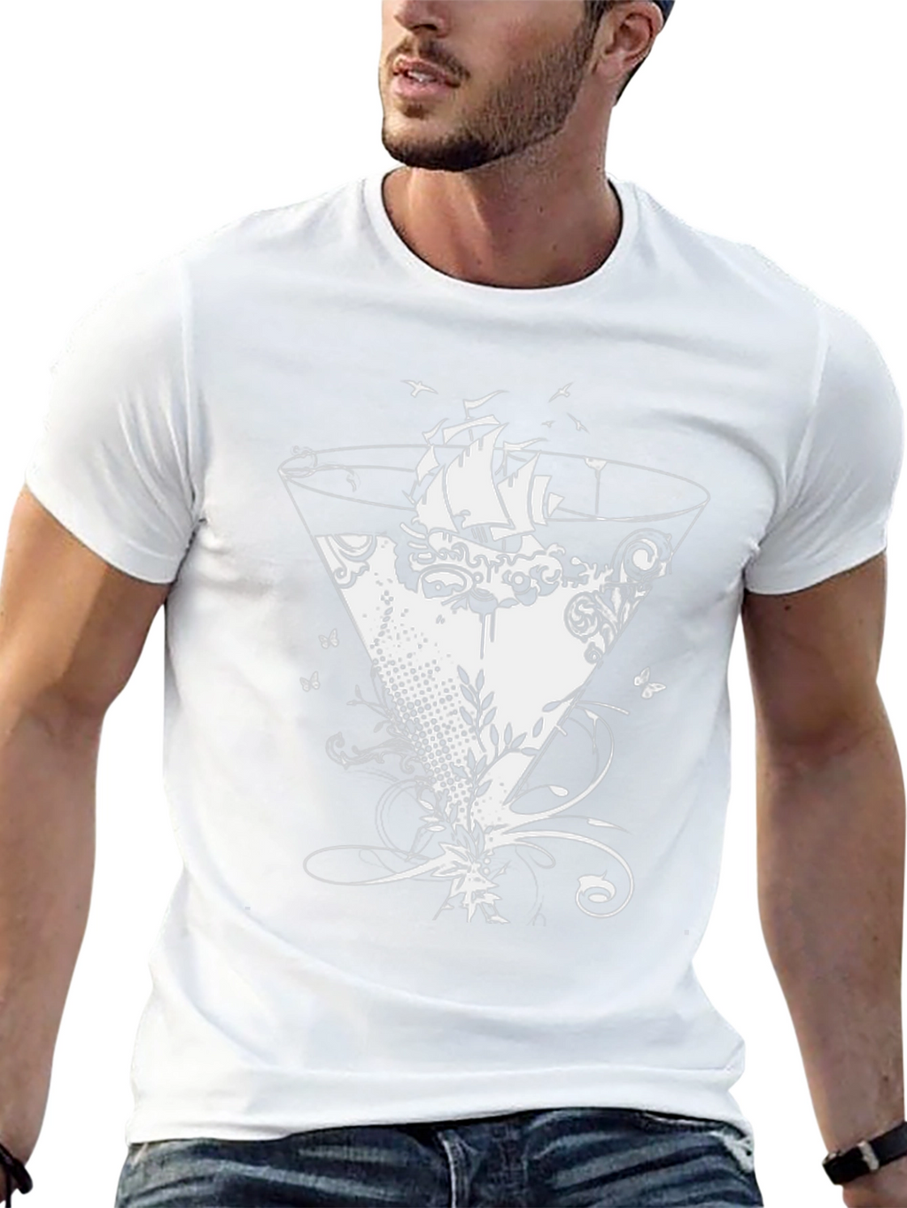 Nautical Cocktail Graphic Tee - Black