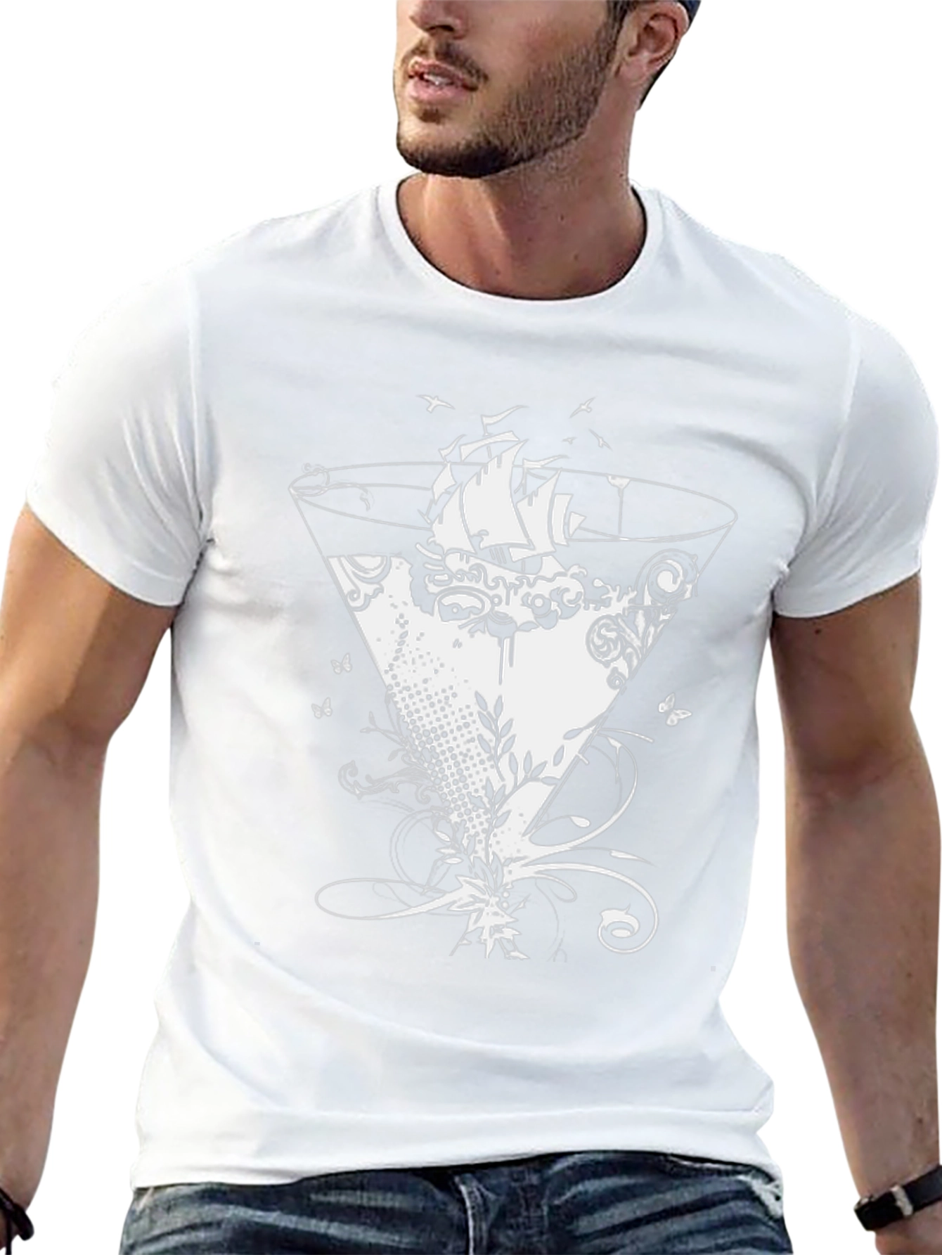 Nautical Cocktail Graphic Tee - Black