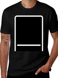 Modern Black T-Shirt with White Graphic Design