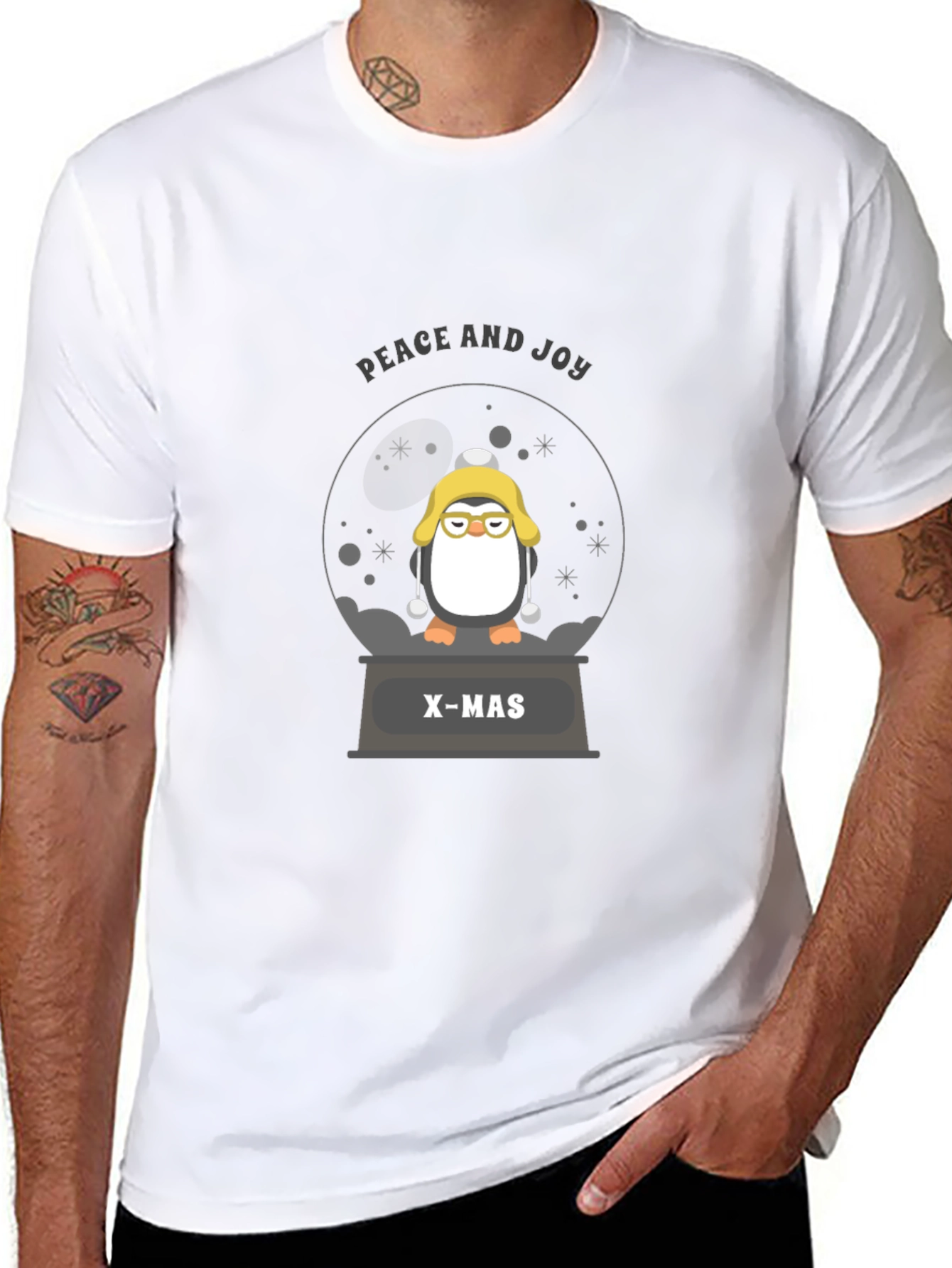 Penguin Christmas Snow Globe T-Shirt