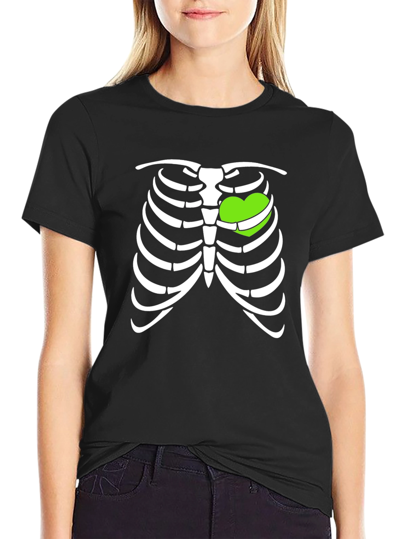 Heart Ribcage T-Shirt - Fun Halloween Tee
