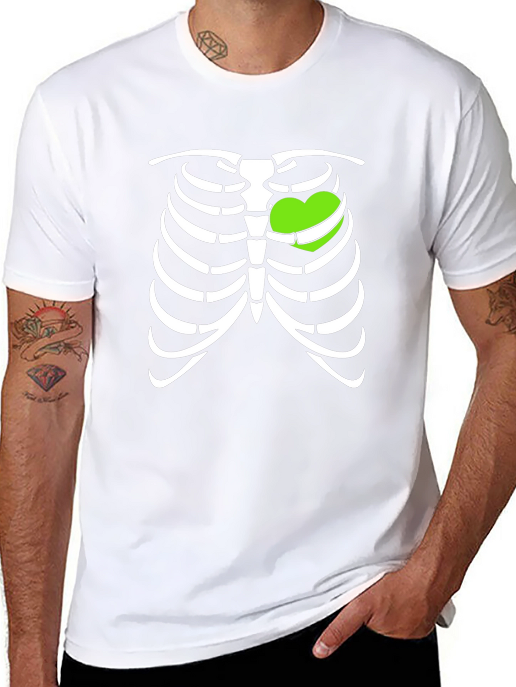 Heart Ribcage T-Shirt - Fun Halloween Tee