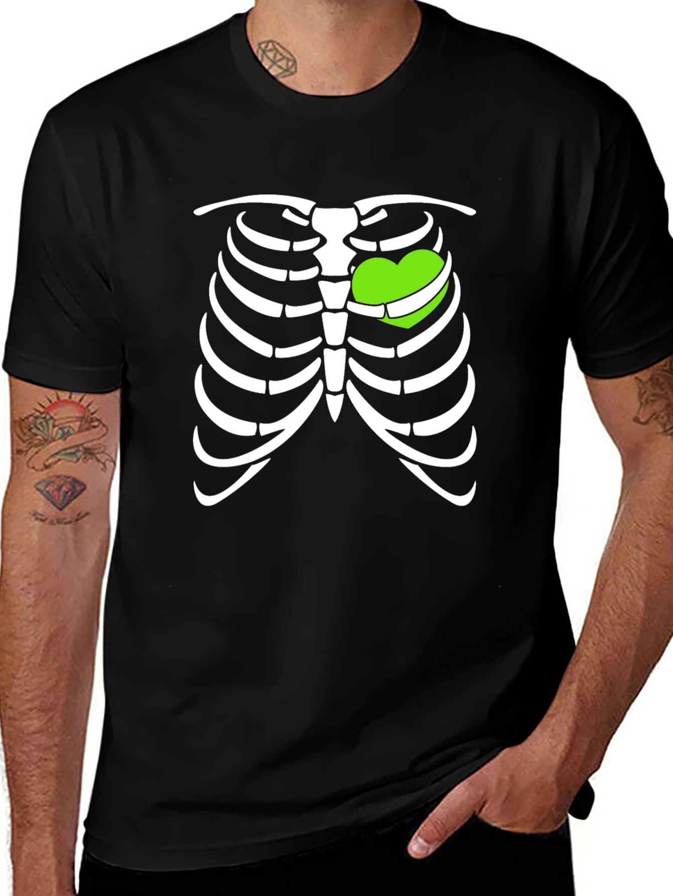 Heart Ribcage T-Shirt - Fun Halloween Tee