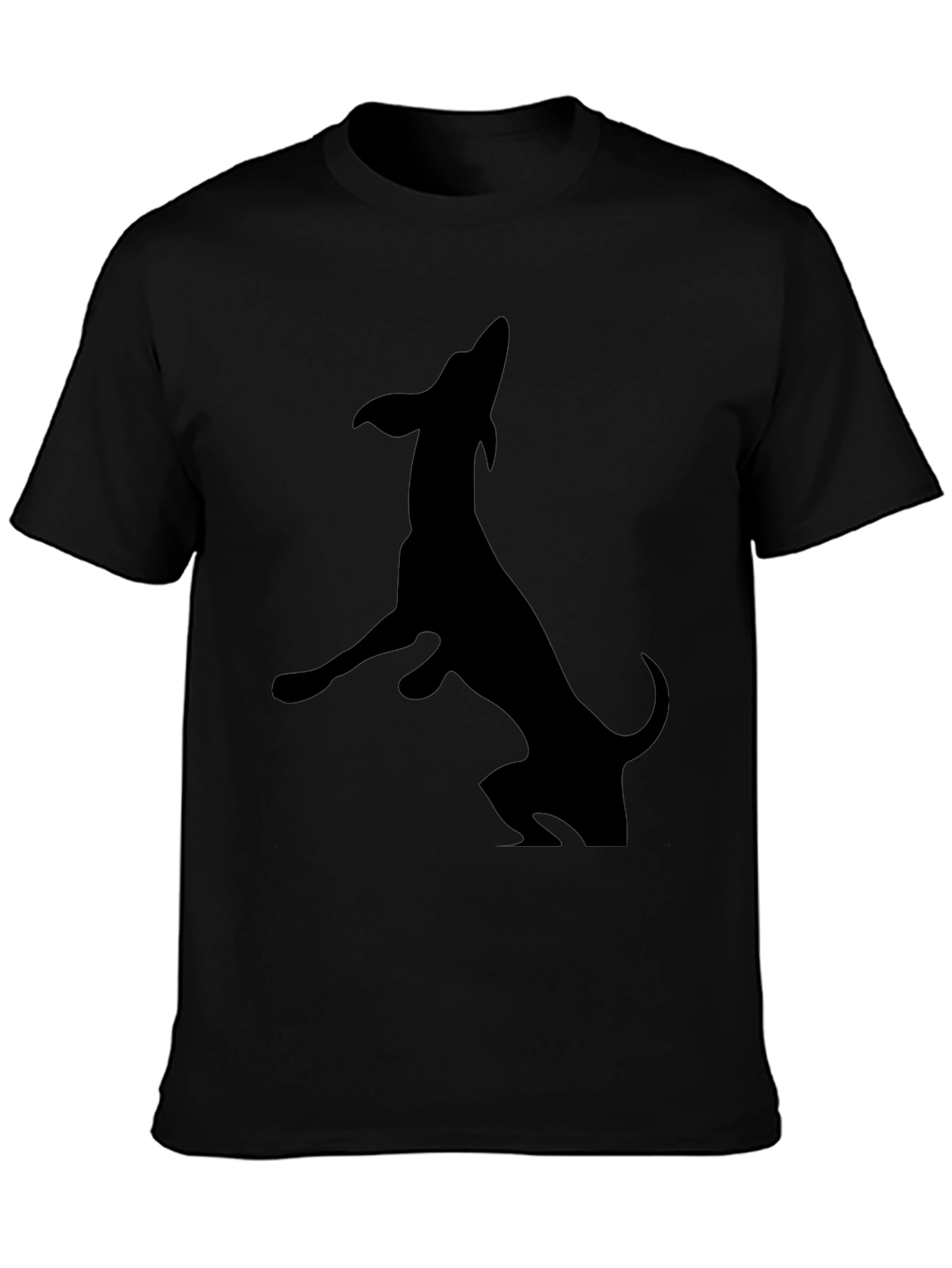 Mens Black Dog Silhouette T-Shirt