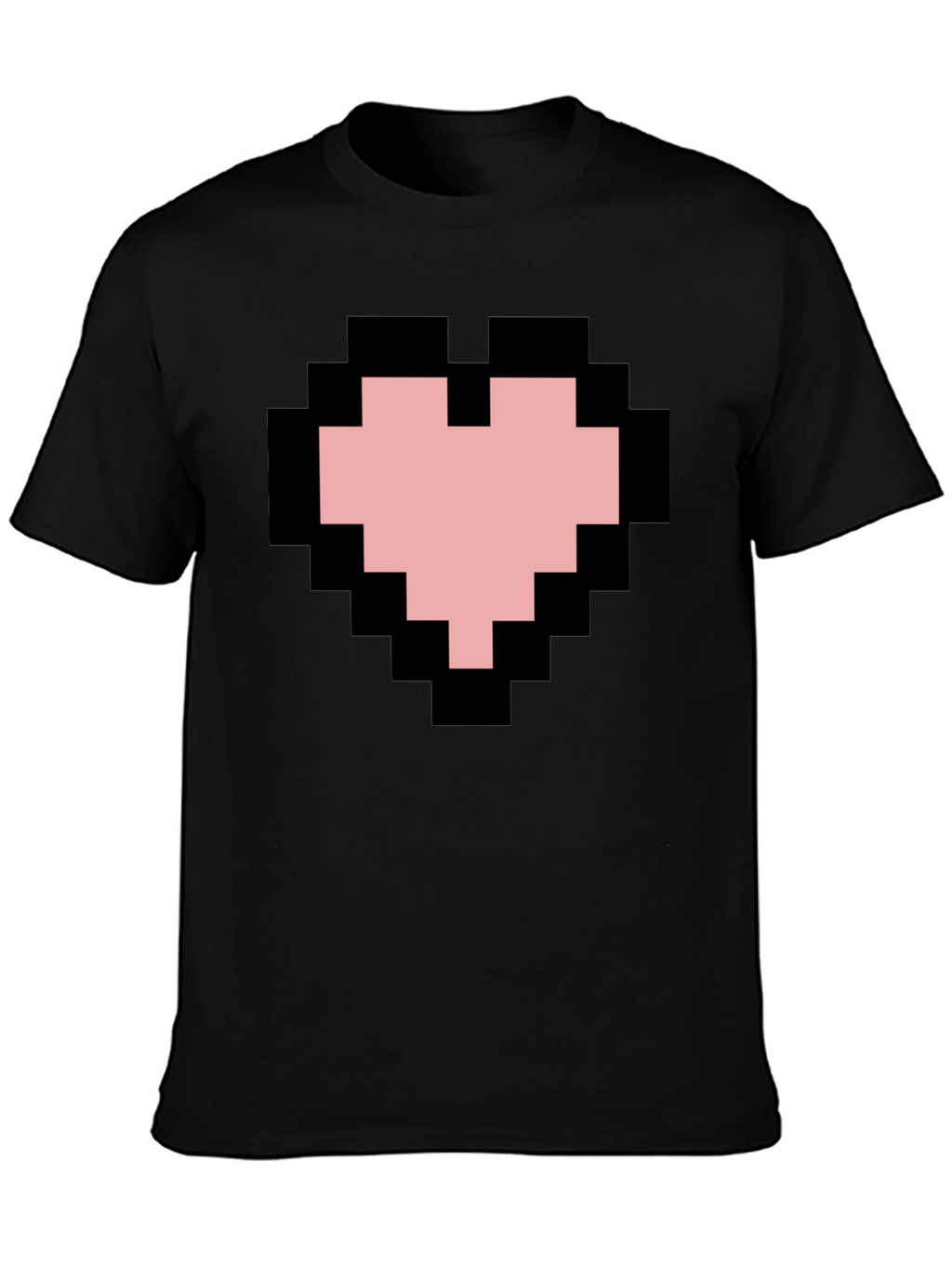Pixel Heart Graphic Black T-Shirt