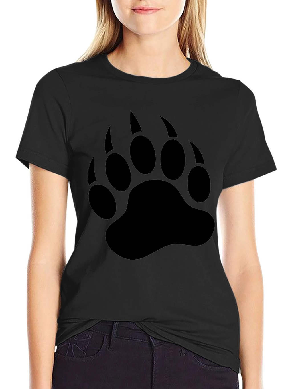 Black Bear Claw Print T-Shirt