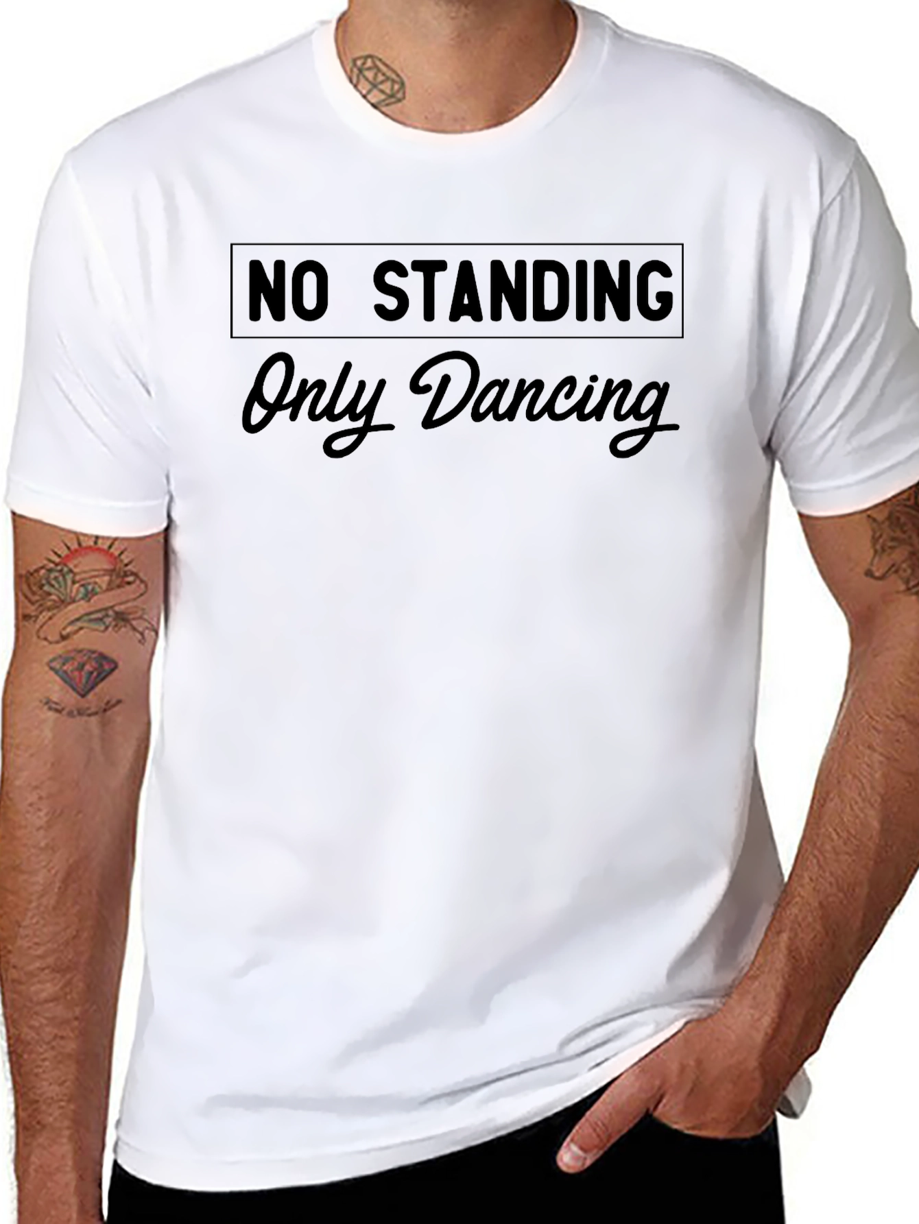 No Standing Only Dancing Black Graphic Tee