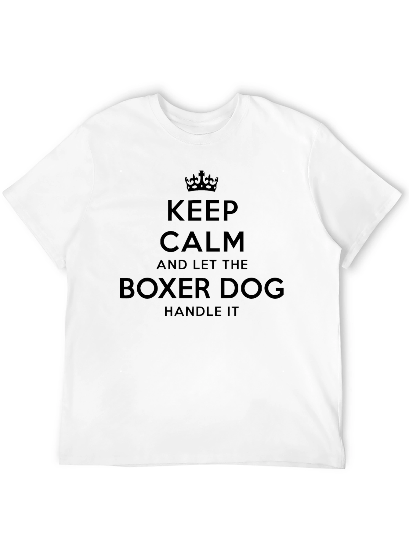 Keep Calm Boxer Dog Mens Black T-Shirt