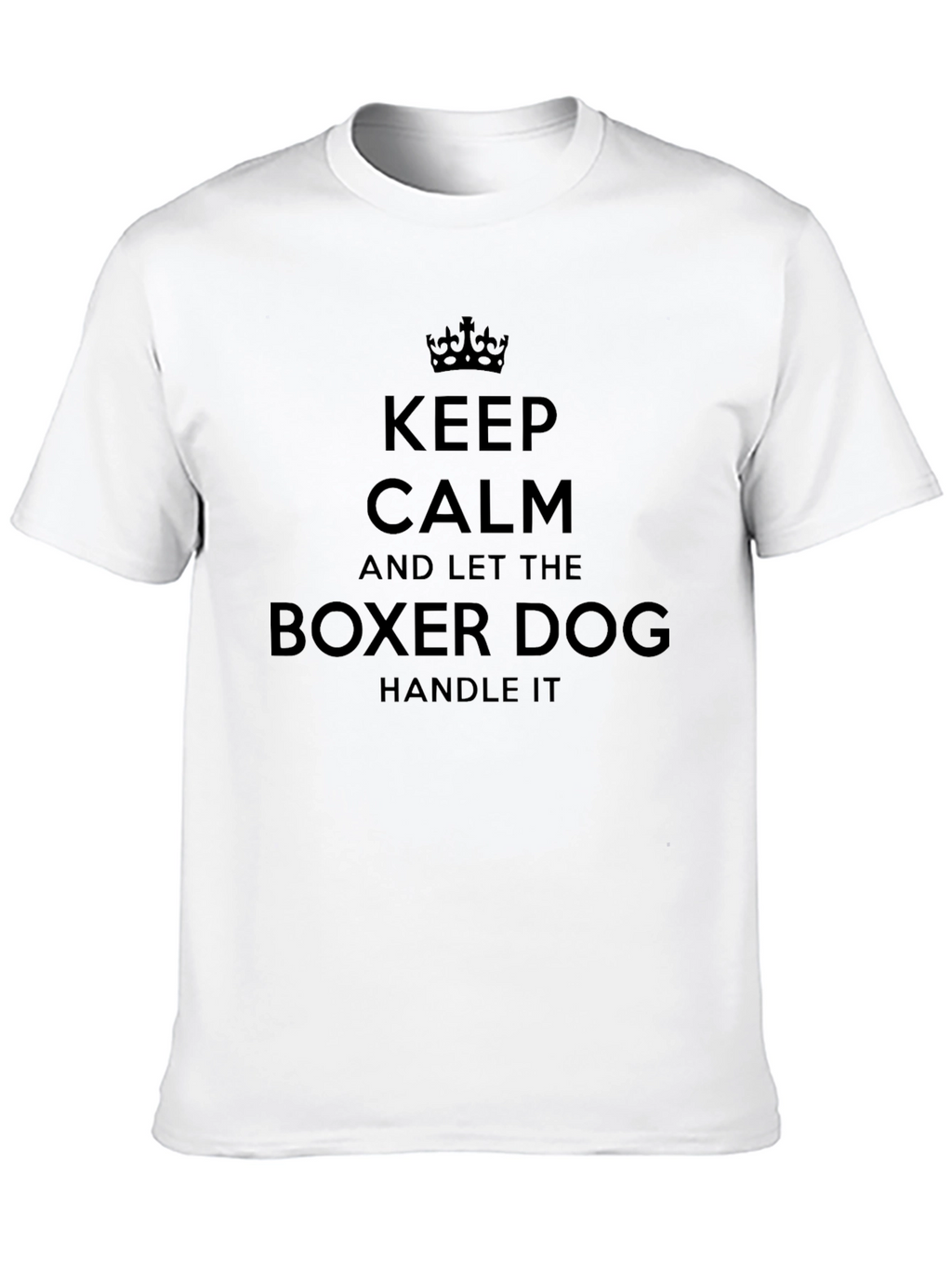 Keep Calm Boxer Dog Mens Black T-Shirt