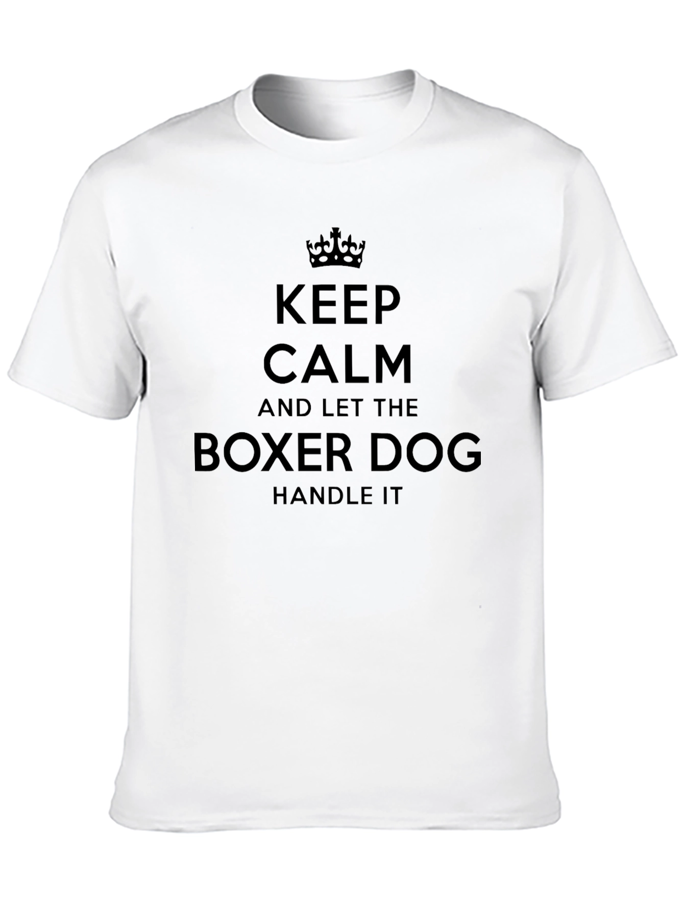 Keep Calm Boxer Dog Mens Black T-Shirt