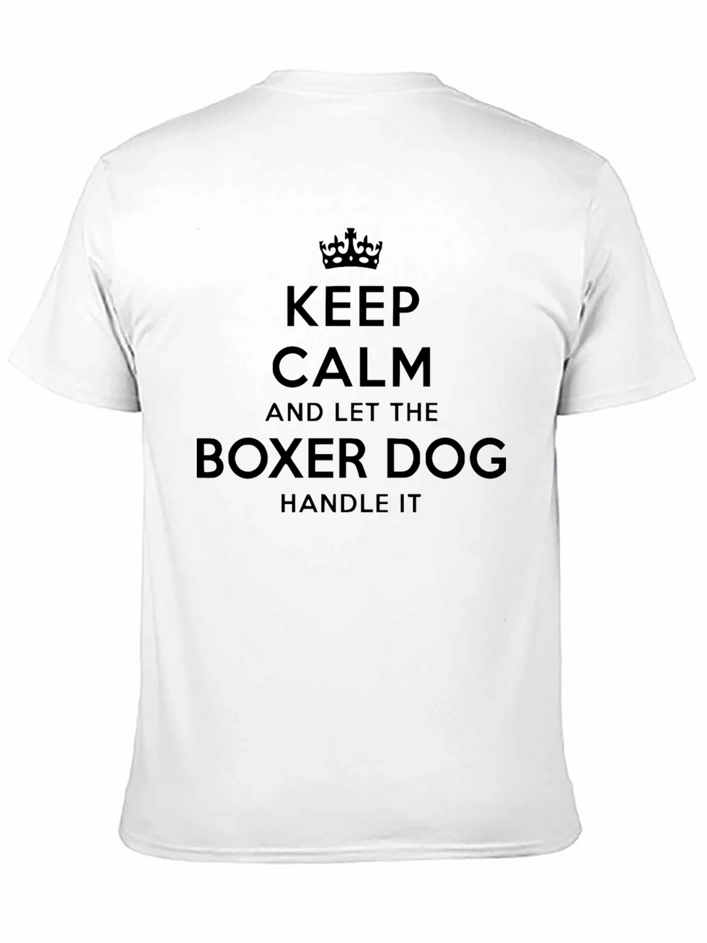 Keep Calm Boxer Dog Mens Black T-Shirt