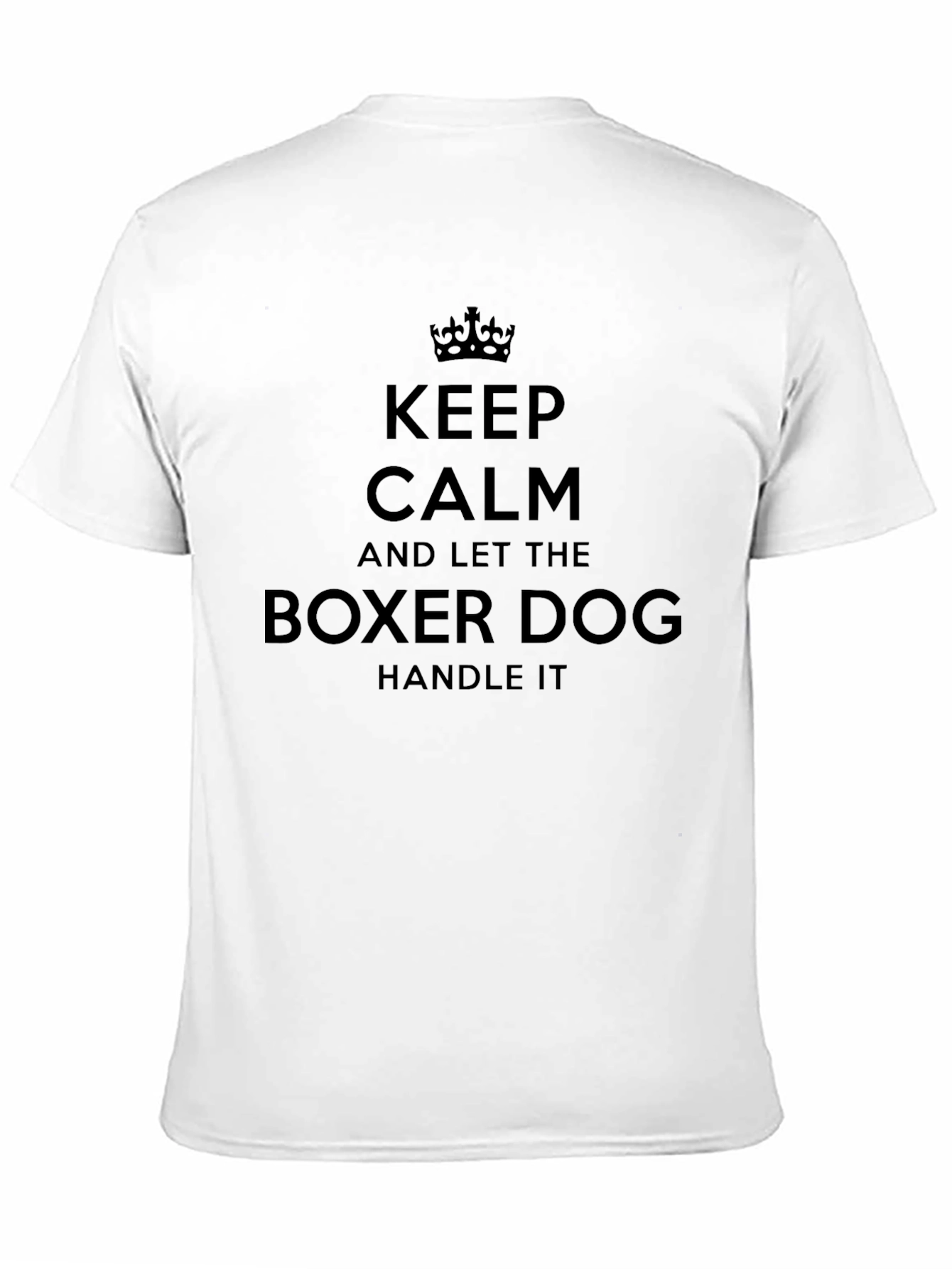 Keep Calm Boxer Dog Mens Black T-Shirt