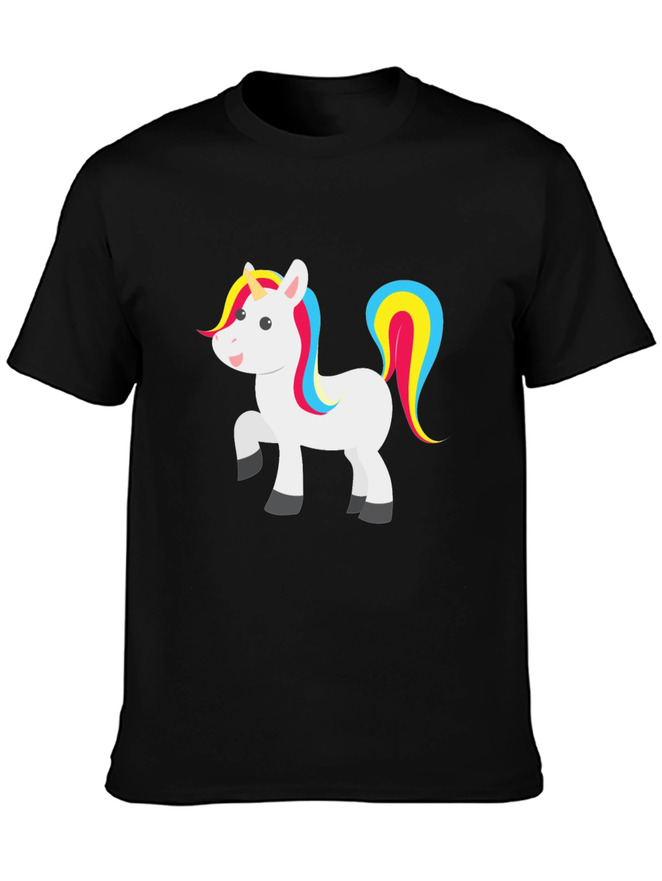 Unicorn Graphic T-Shirt - Black Crew Neck Tee
