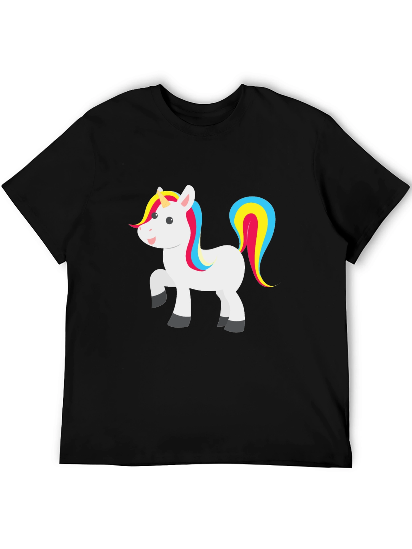 Unicorn Graphic T-Shirt - Black Crew Neck Tee