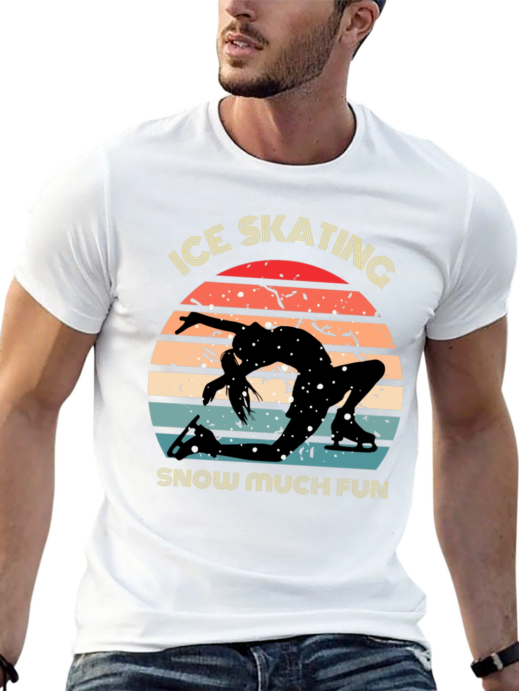 Ice Skating Retro T-Shirt - Snow Much Fun
