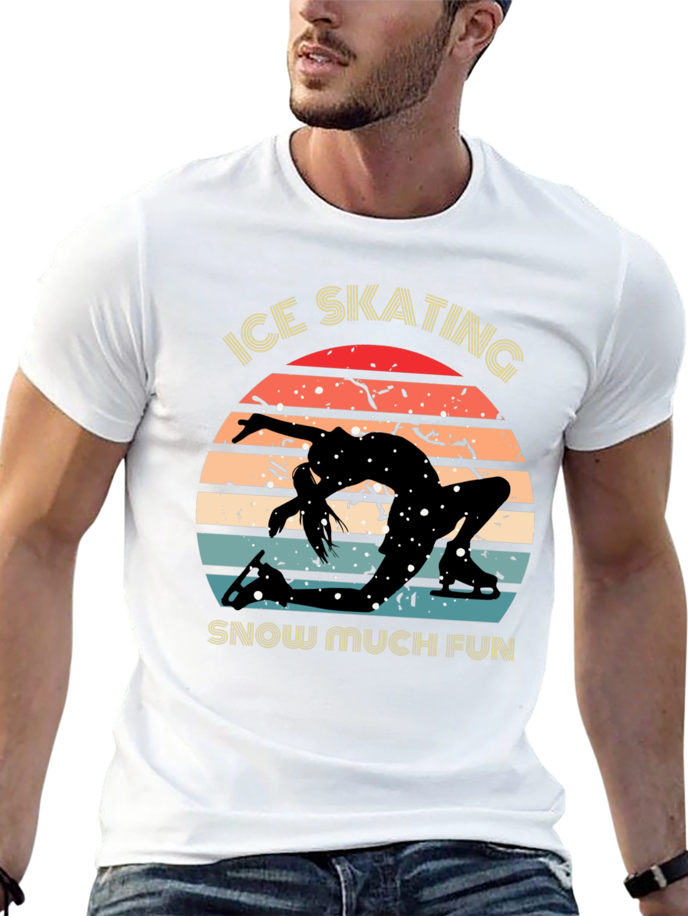 Ice Skating Retro T-Shirt - Snow Much Fun
