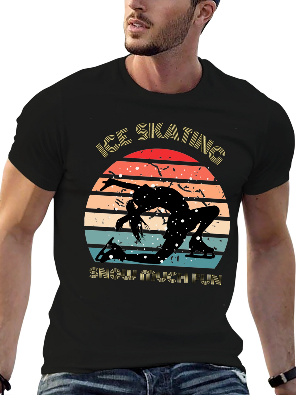 Ice Skating Retro T-Shirt - Snow Much Fun