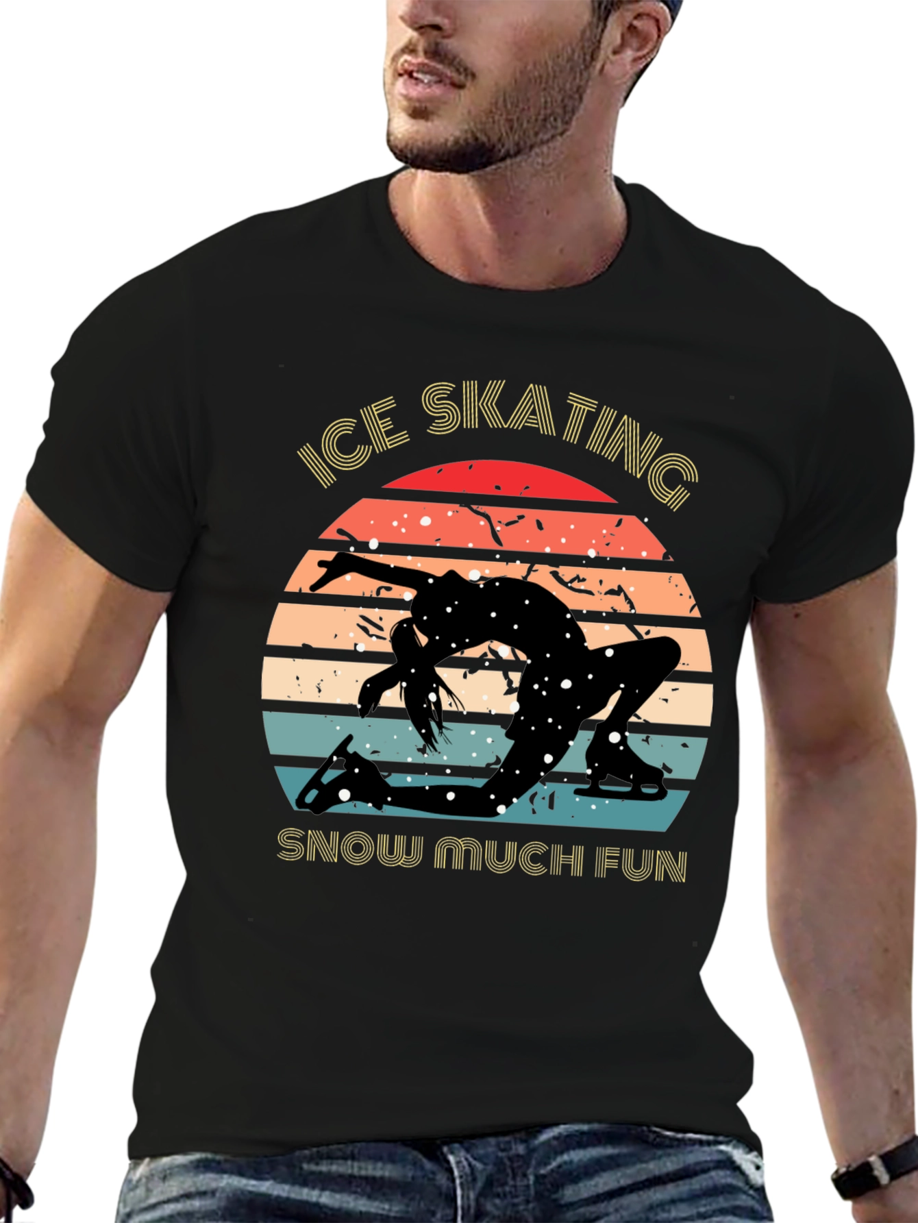 Ice Skating Retro T-Shirt - Snow Much Fun