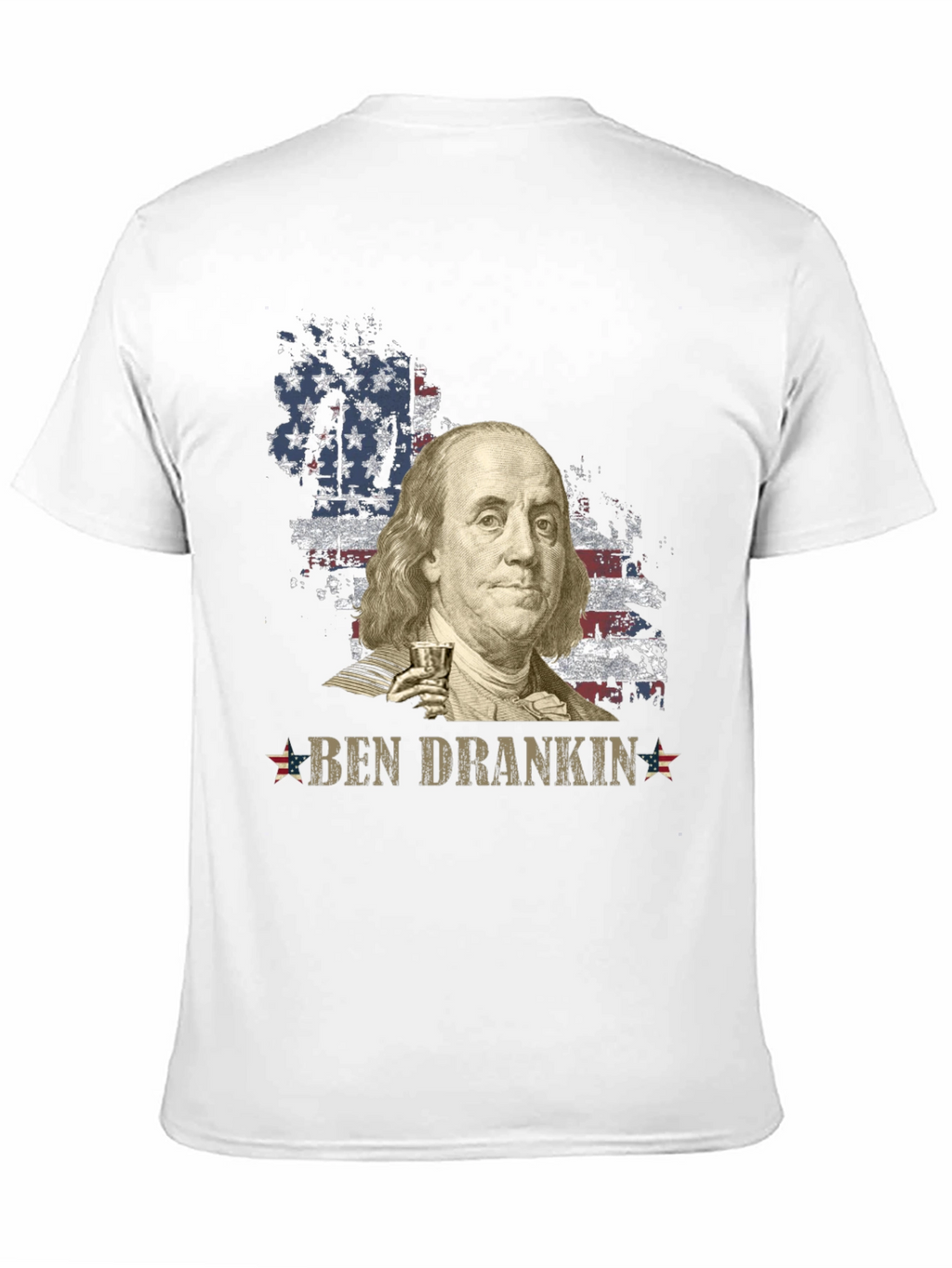 Ben Drankin T-Shirt - Patriotic USA Flag Franklin