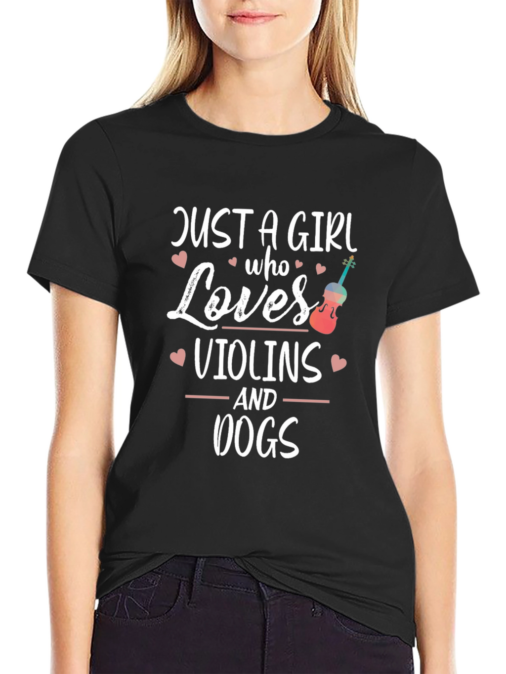 Just a Girl Who Loves Violins and Dogs T-Shirt