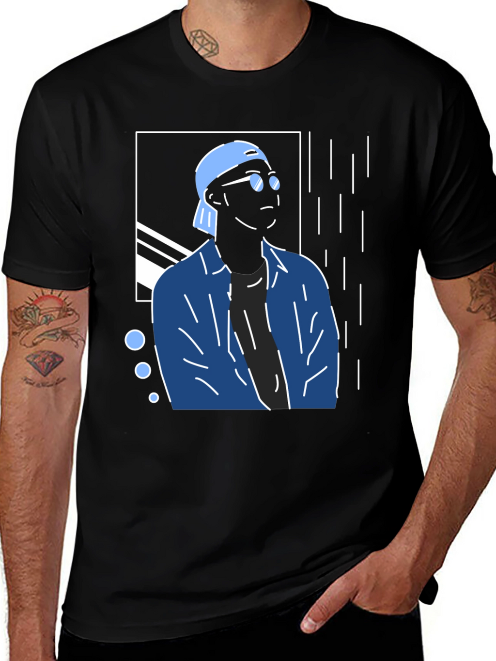 Trendy Graphic Tee - Cool Man Design