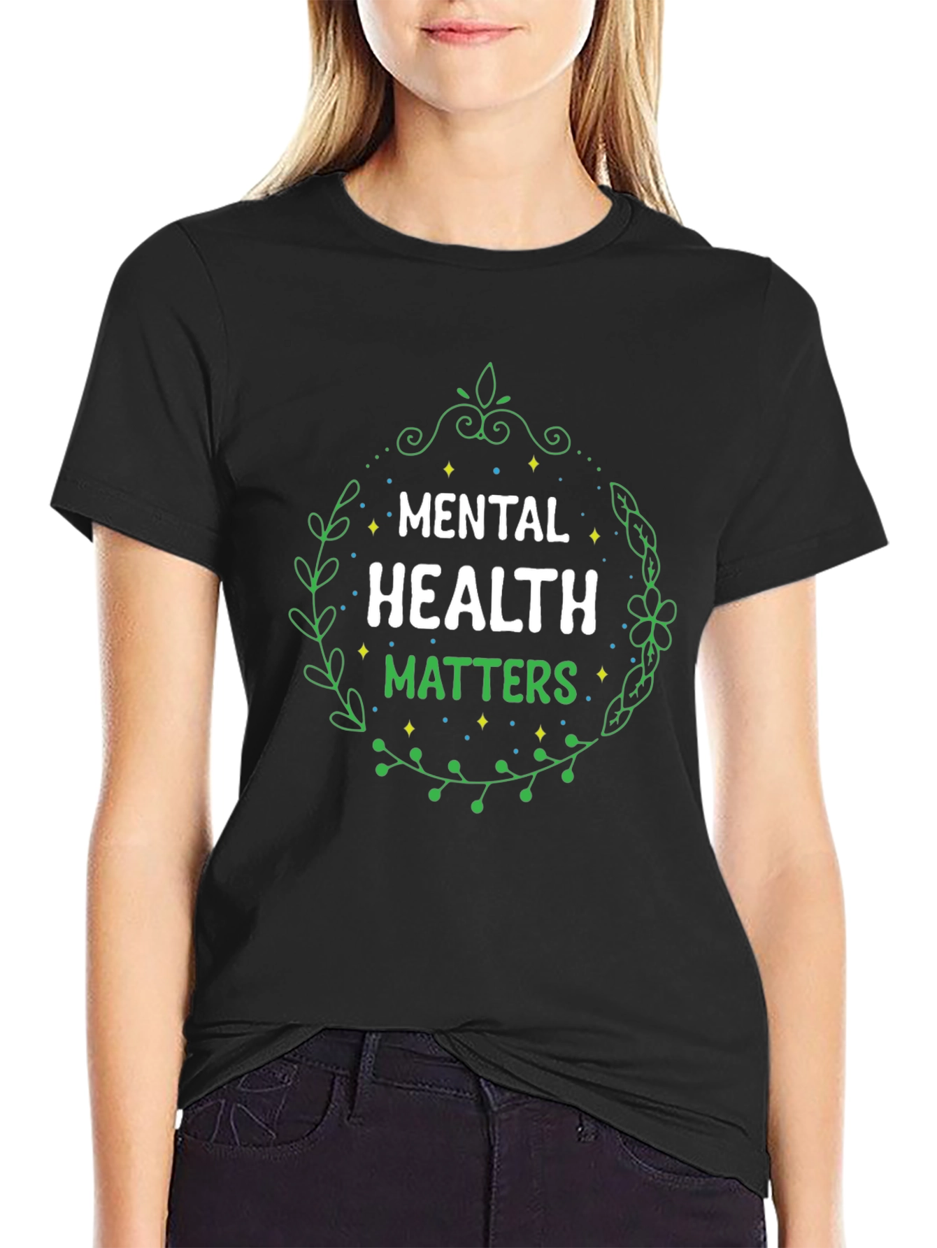 Mental Health Matters Black Graphic T-Shirt