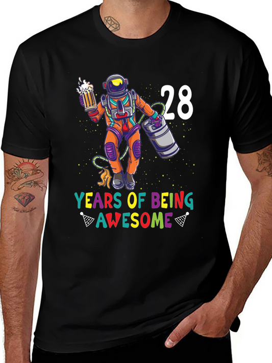 28 Years of Being Awesome Astronaut Graphic Tee