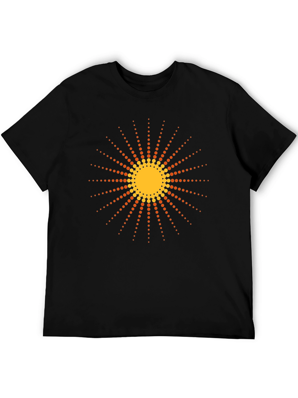 Black T-Shirt with Retro Sun Graphic