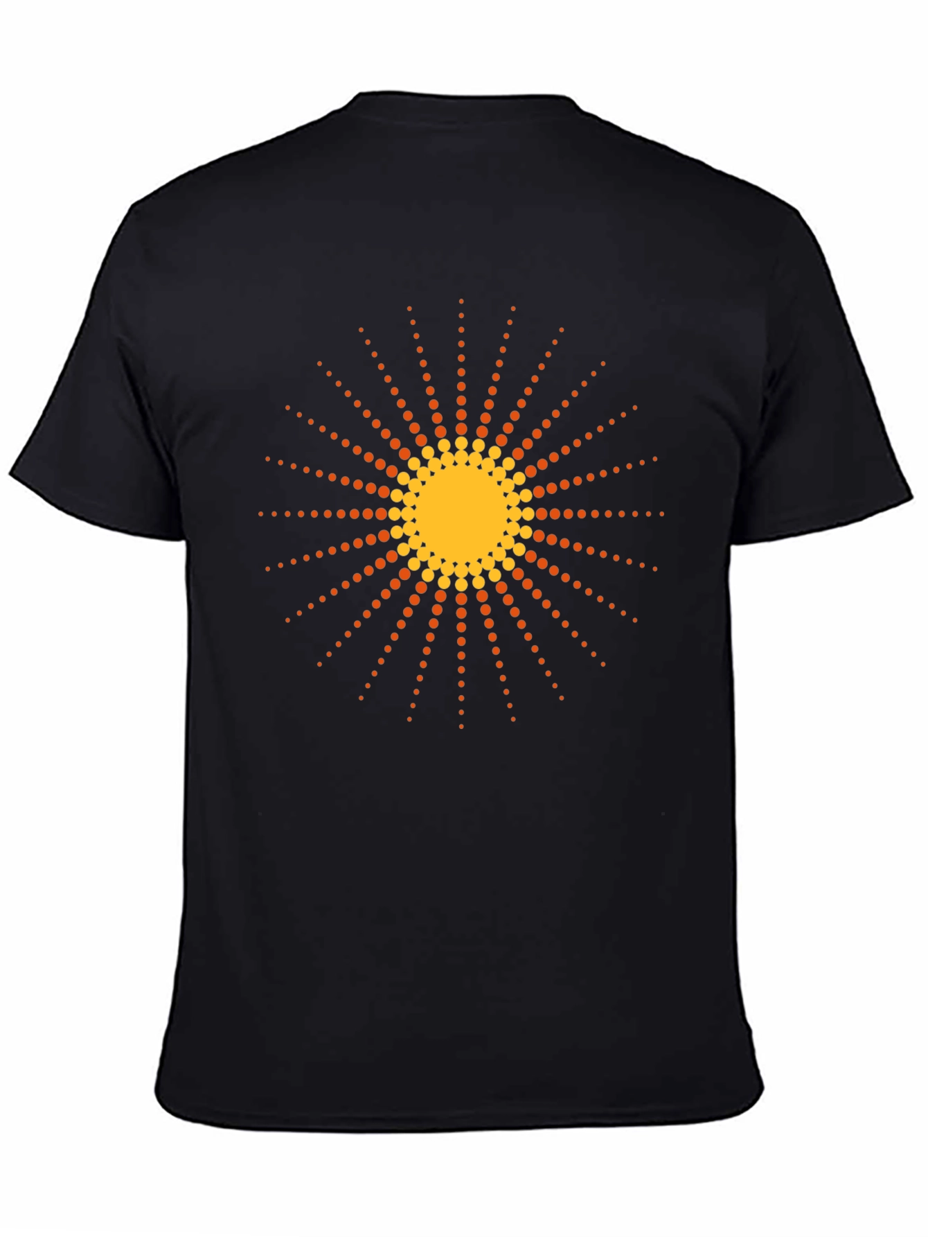 Black T-Shirt with Retro Sun Graphic