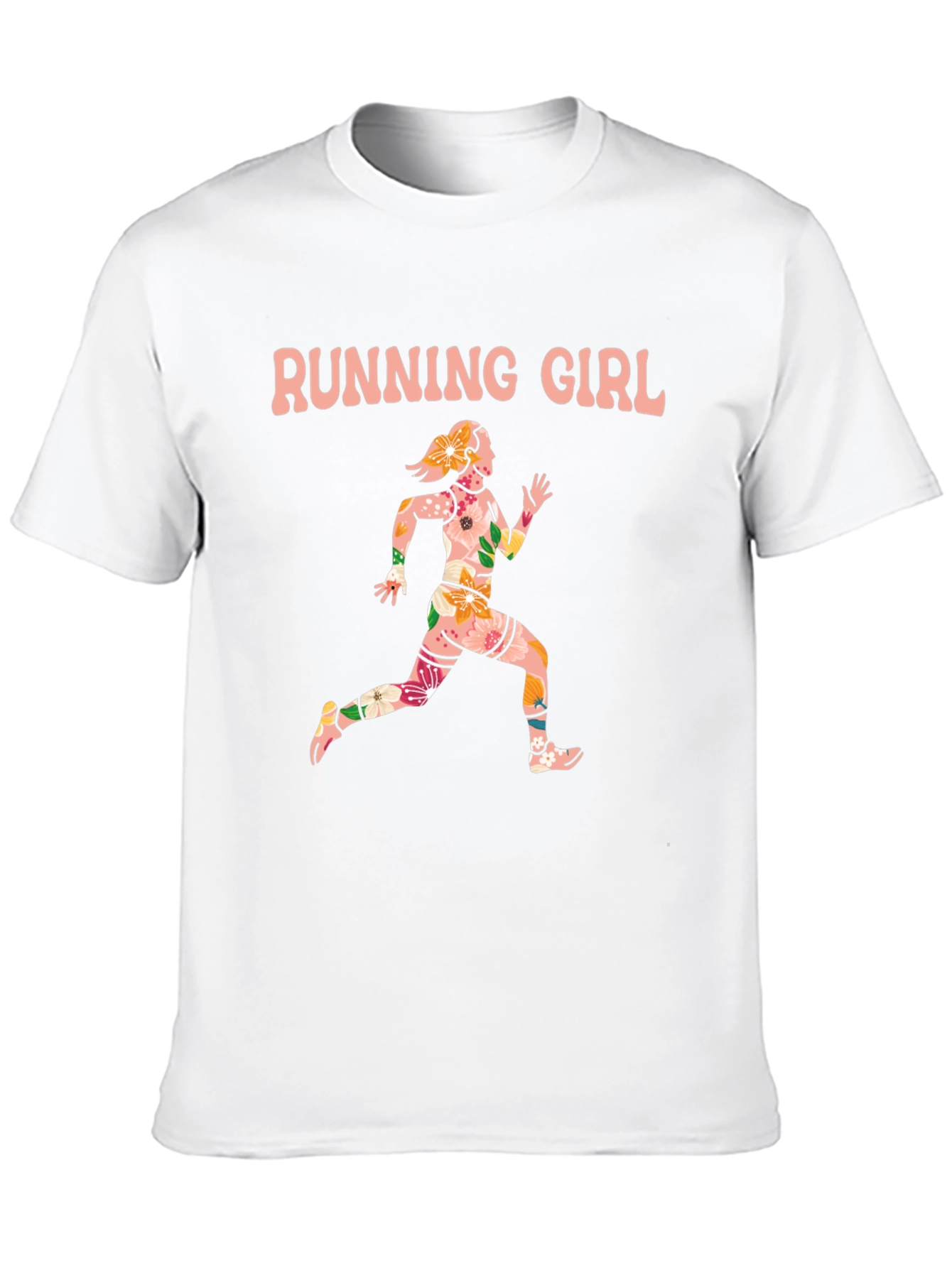 Running Girl Floral Graphic Tee