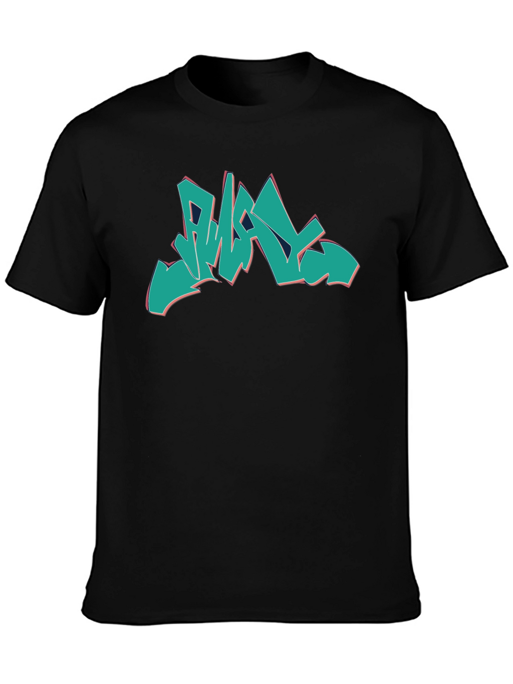 Graffiti Style Graphic Print Black T-Shirt