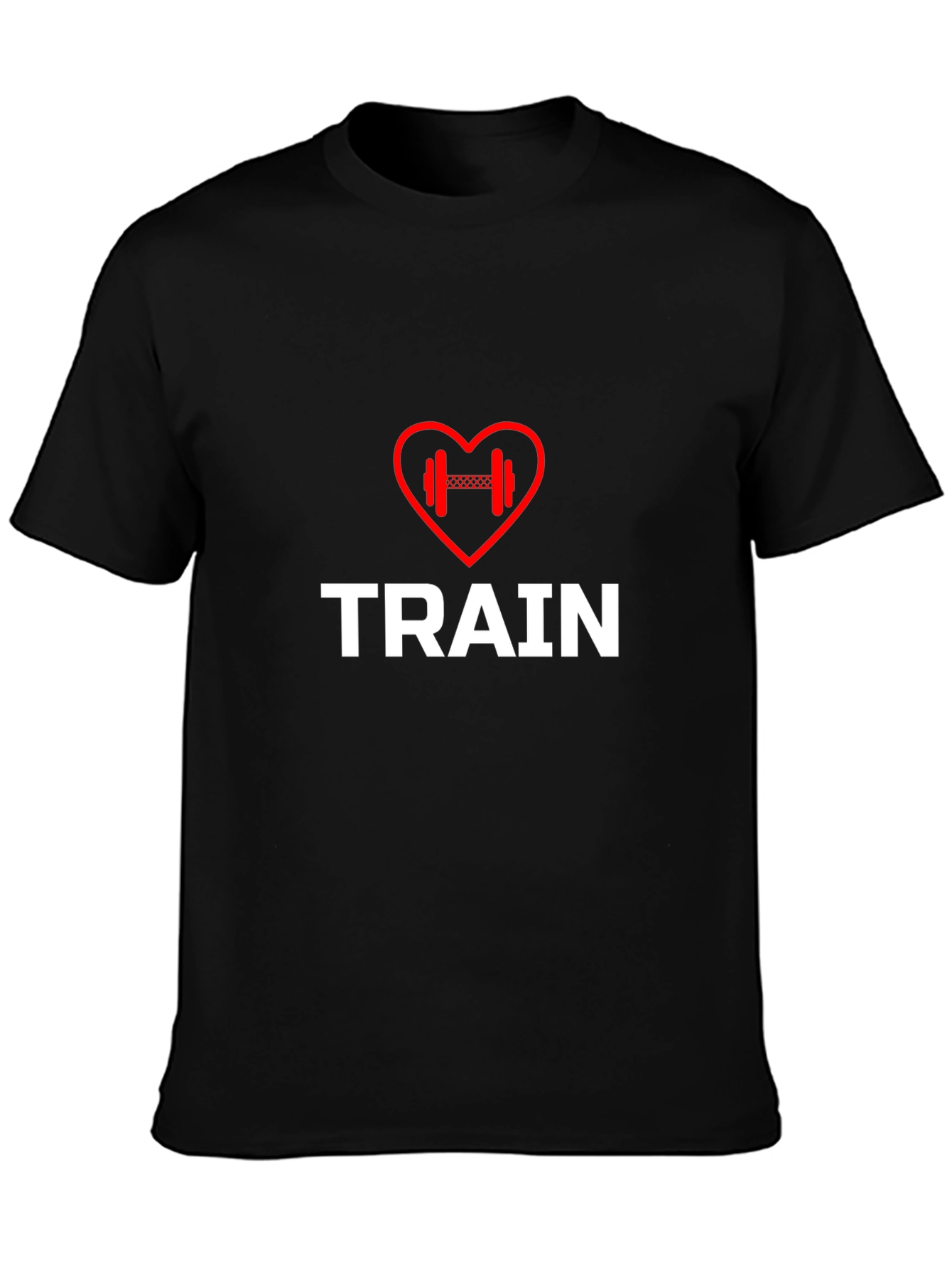 Train Heart Dumbbell T-Shirt - Workout Motivation