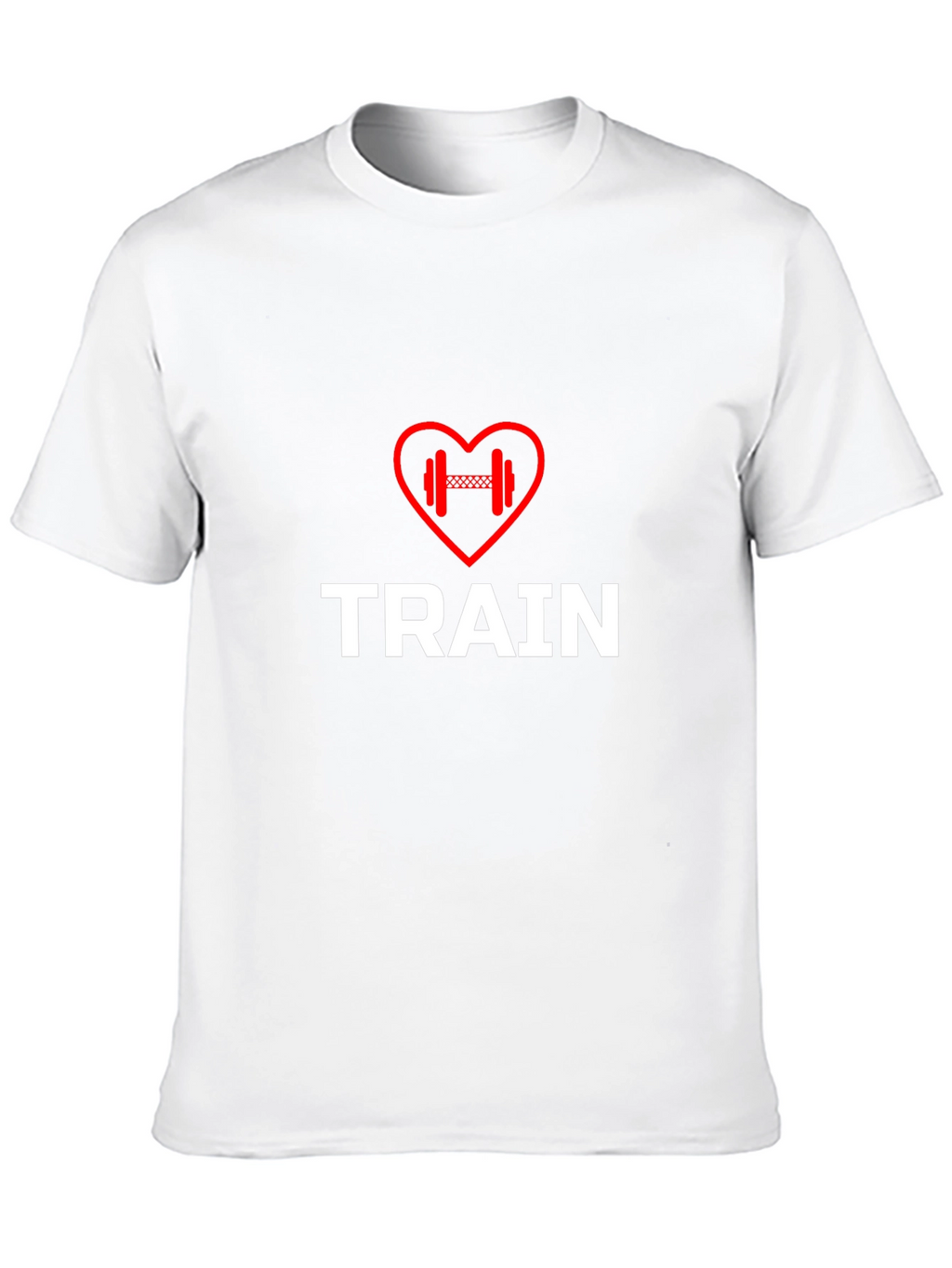 Train Heart Dumbbell T-Shirt - Workout Motivation