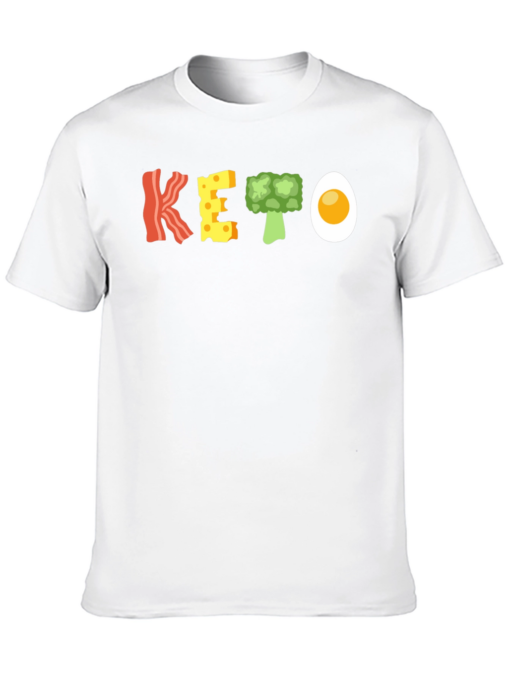 Keto Food T-Shirt - Bacon Cheese Broccoli and Egg