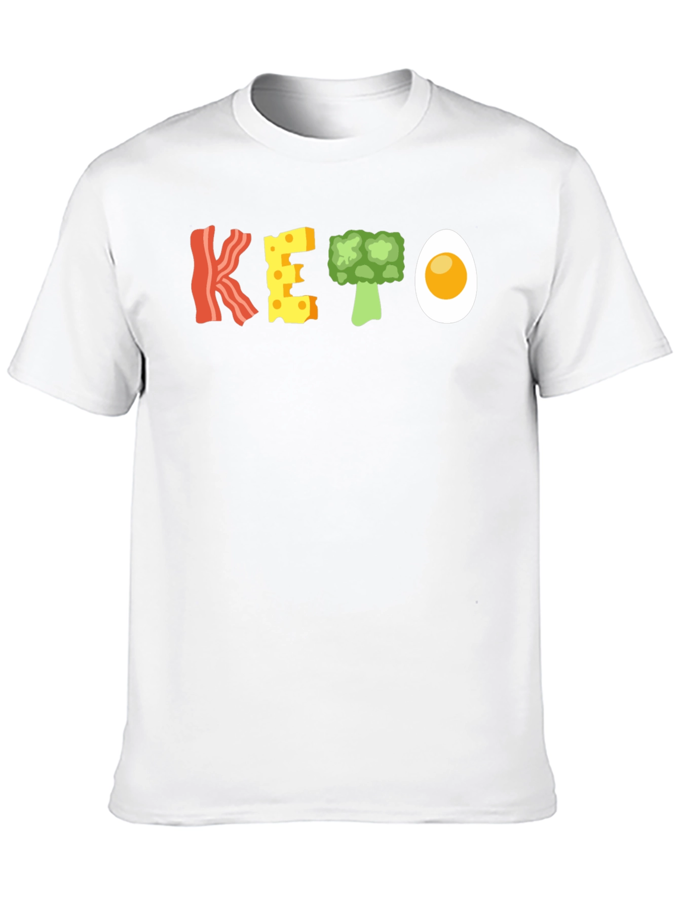 Keto Food T-Shirt - Bacon Cheese Broccoli and Egg