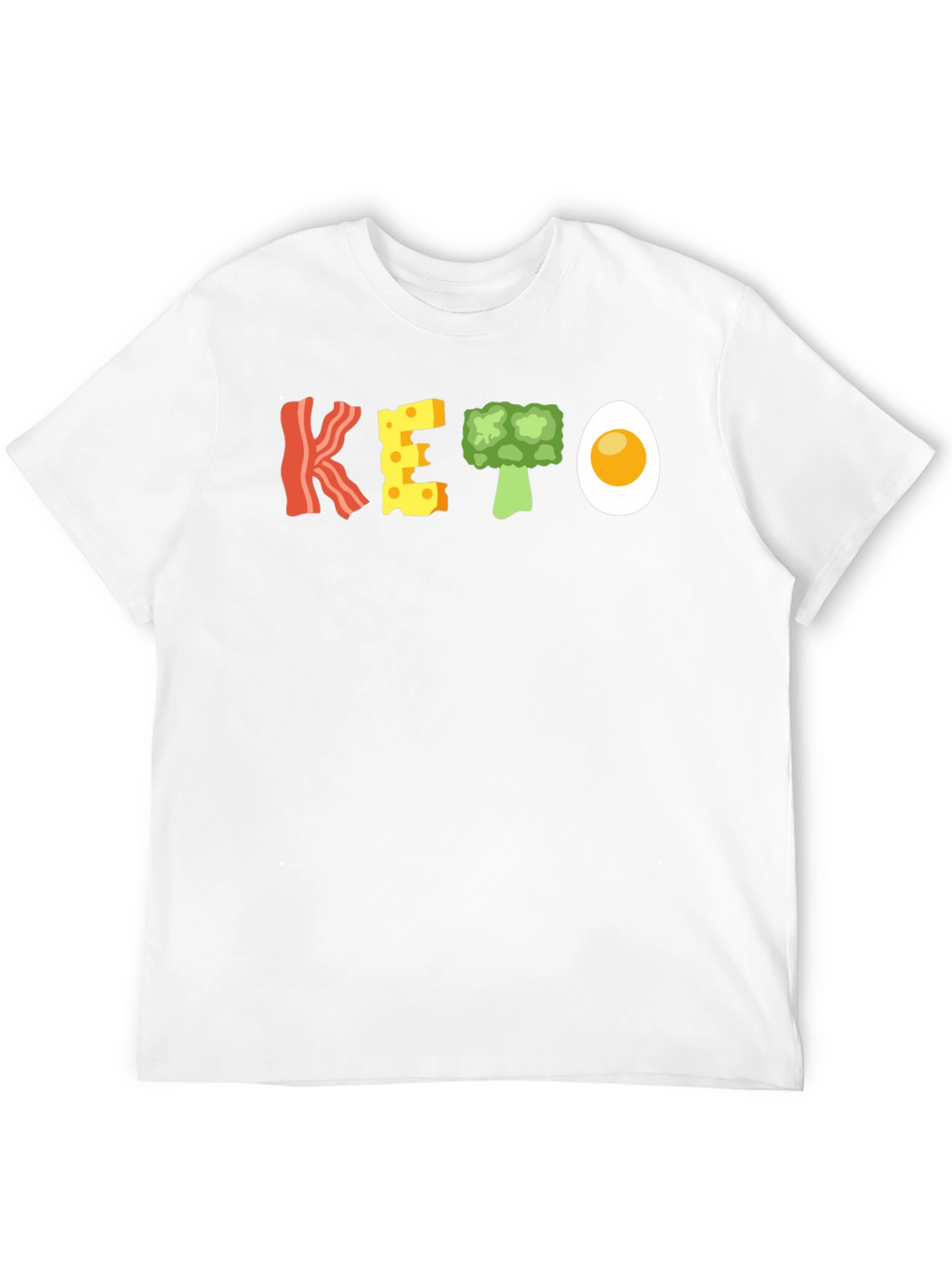 Keto Food T-Shirt - Bacon Cheese Broccoli and Egg