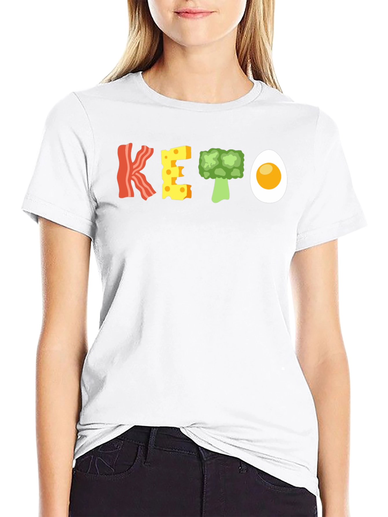 Keto Food T-Shirt - Bacon Cheese Broccoli and Egg