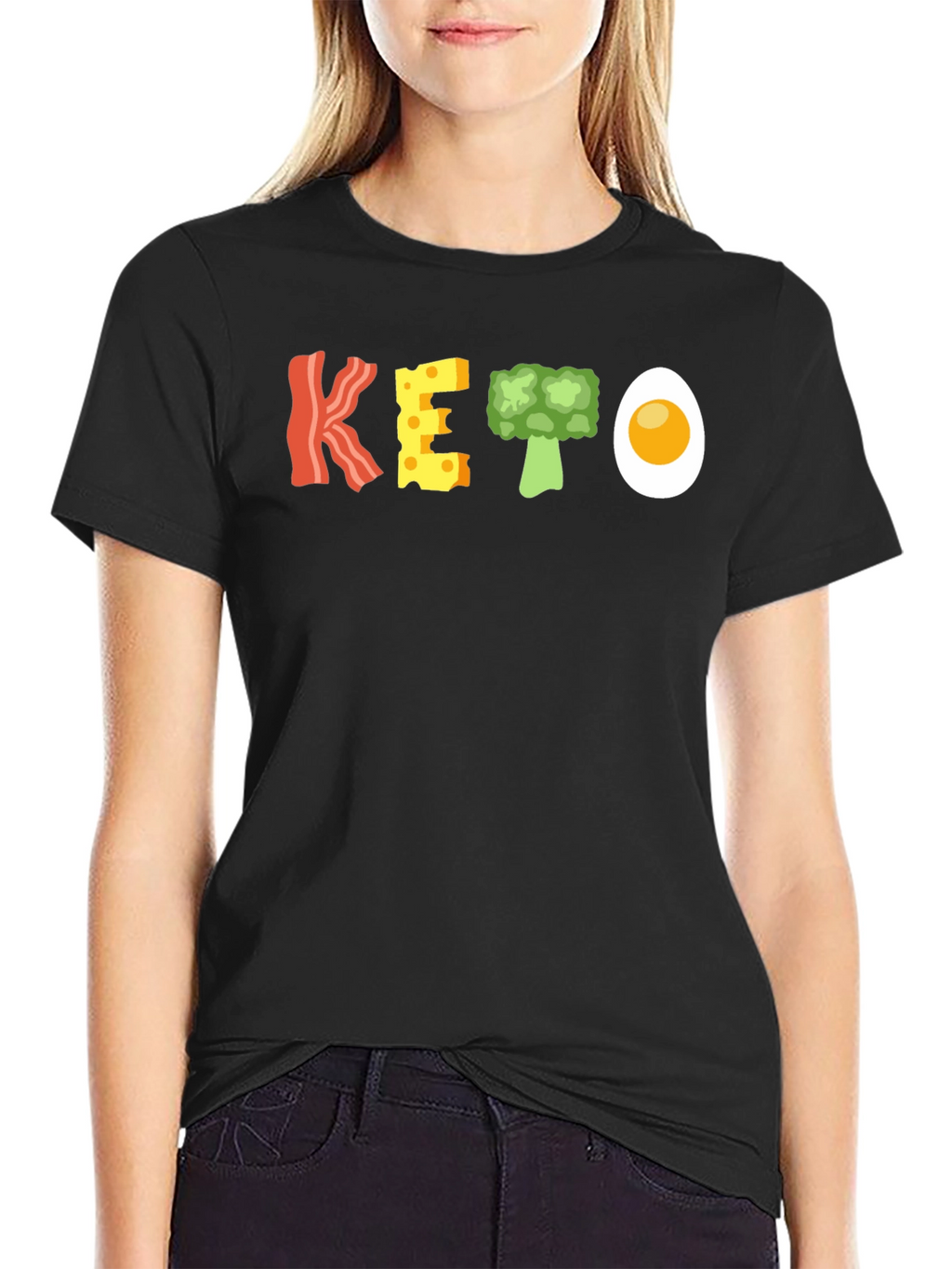 Keto Food T-Shirt - Bacon Cheese Broccoli and Egg