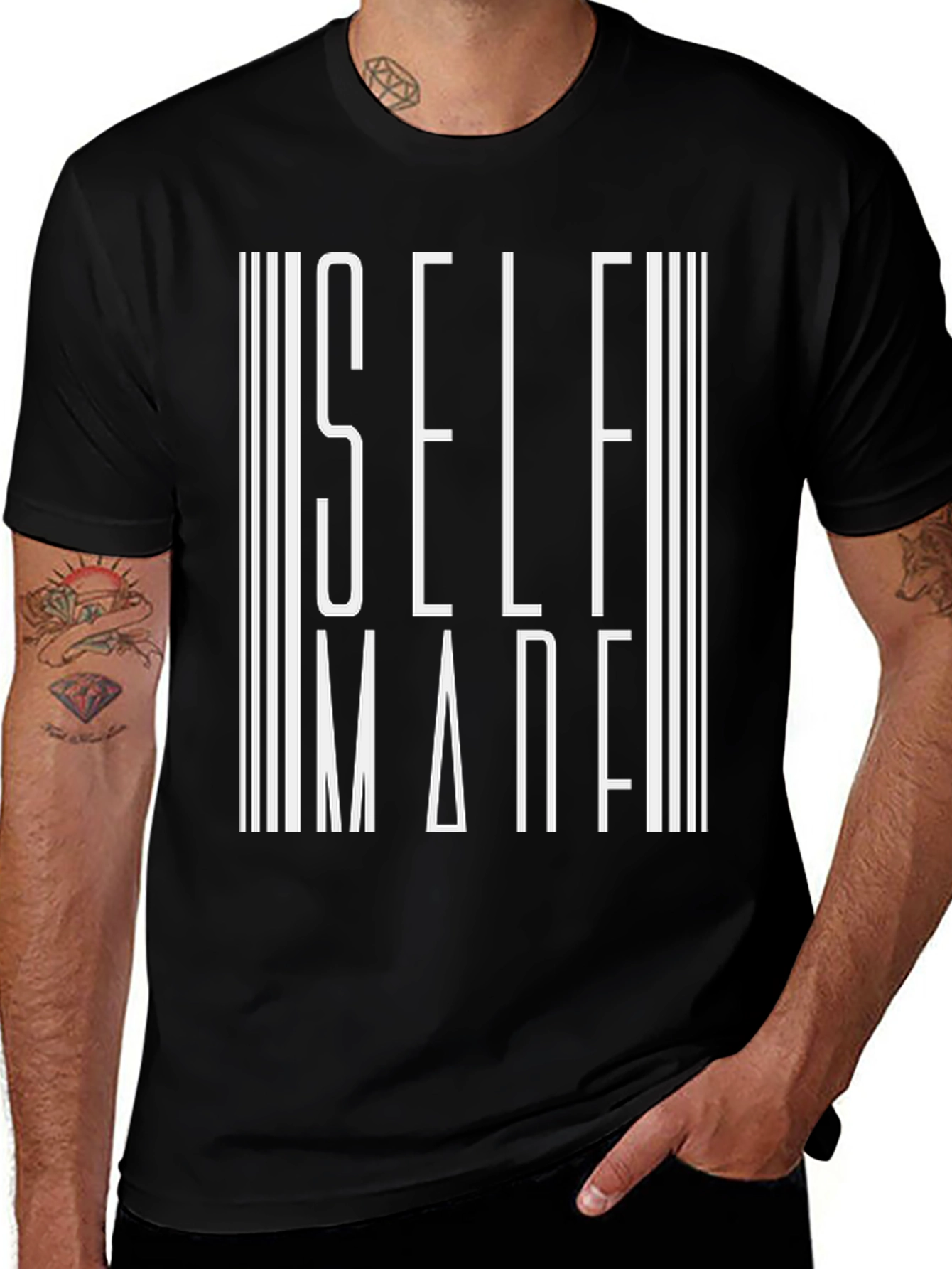 Self Made Graphic Tee - Stylish Black Cotton T-Shirt