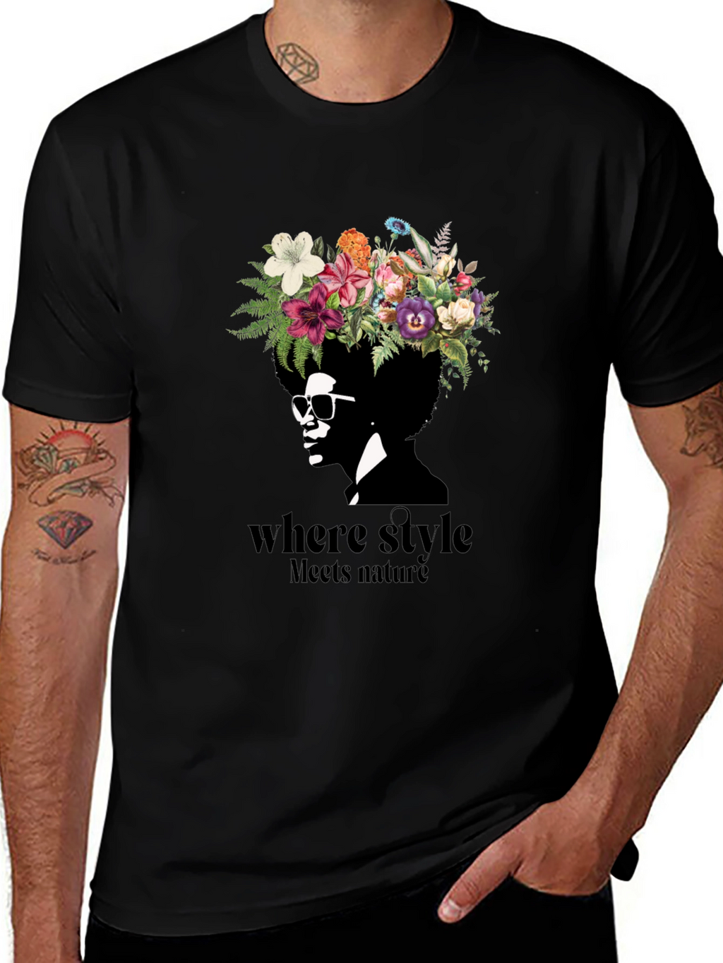 Floral Crown Afro T-Shirt: Where Style Meets Nature