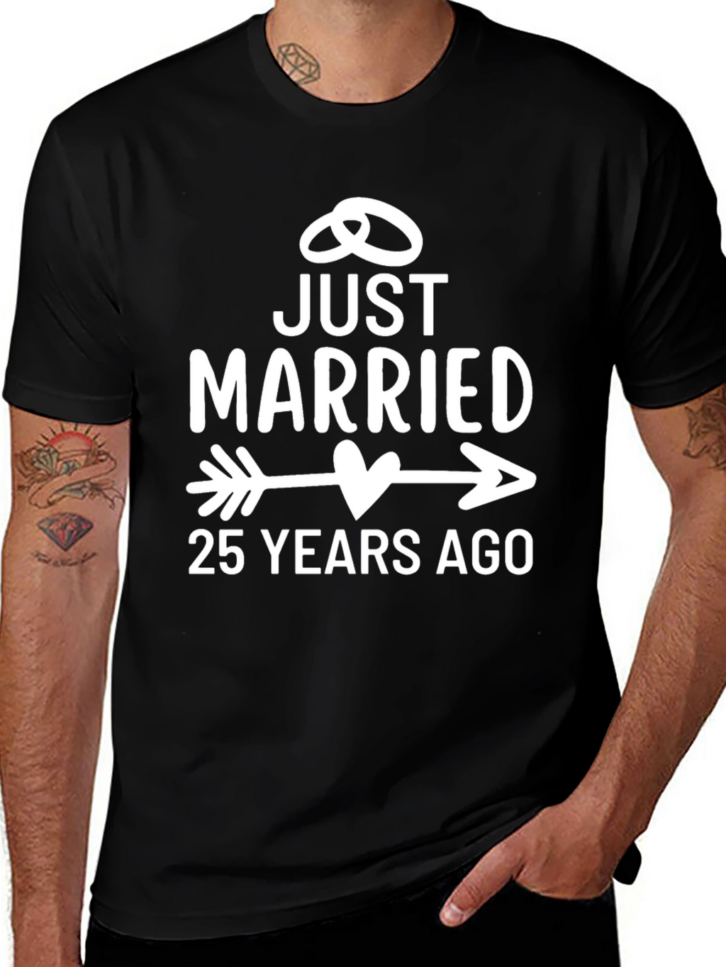 Just Married 25 Years Ago Anniversary T-Shirt
