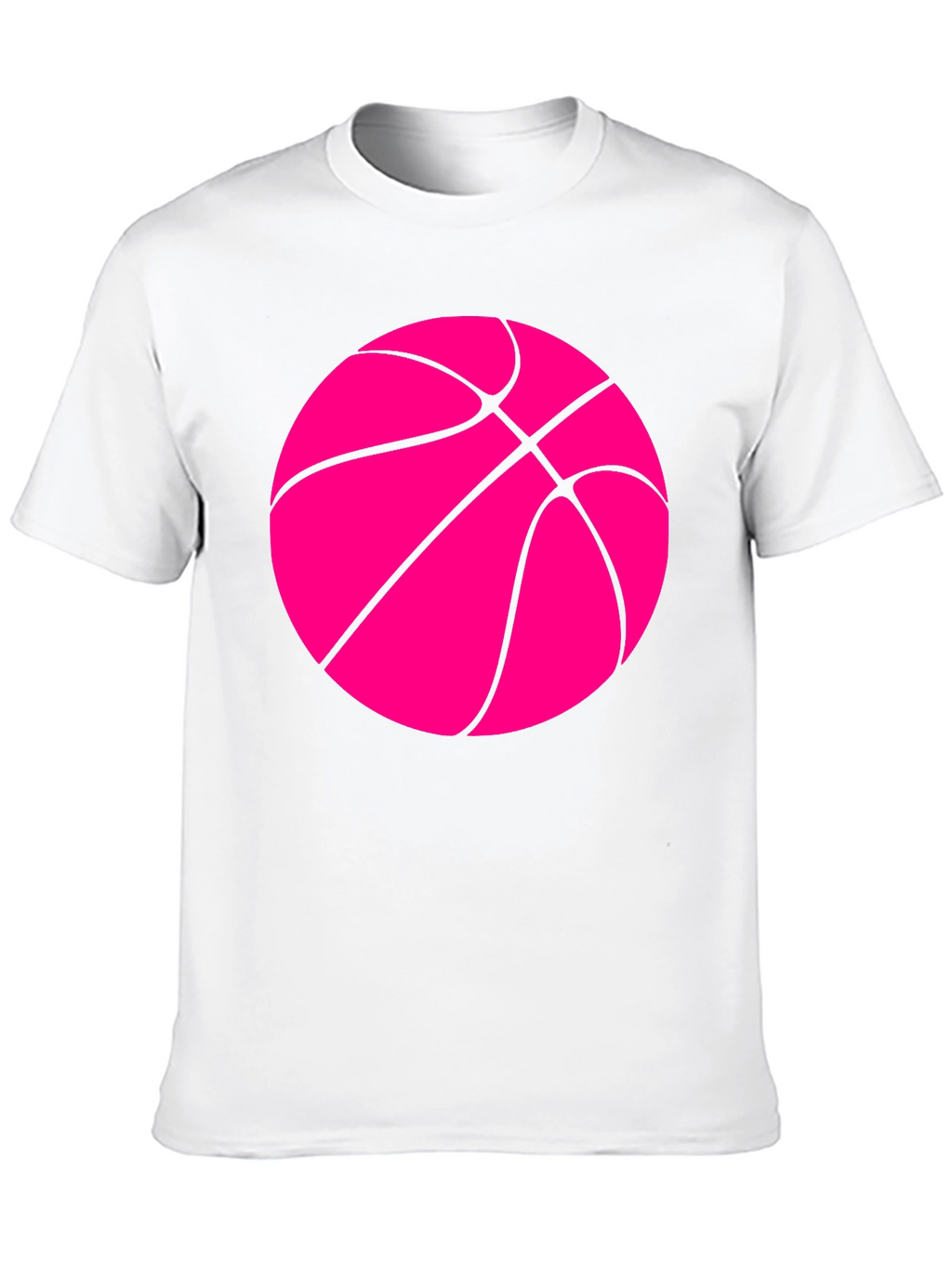 Basketball Graphic Tee - Hot Pink Ball on Black