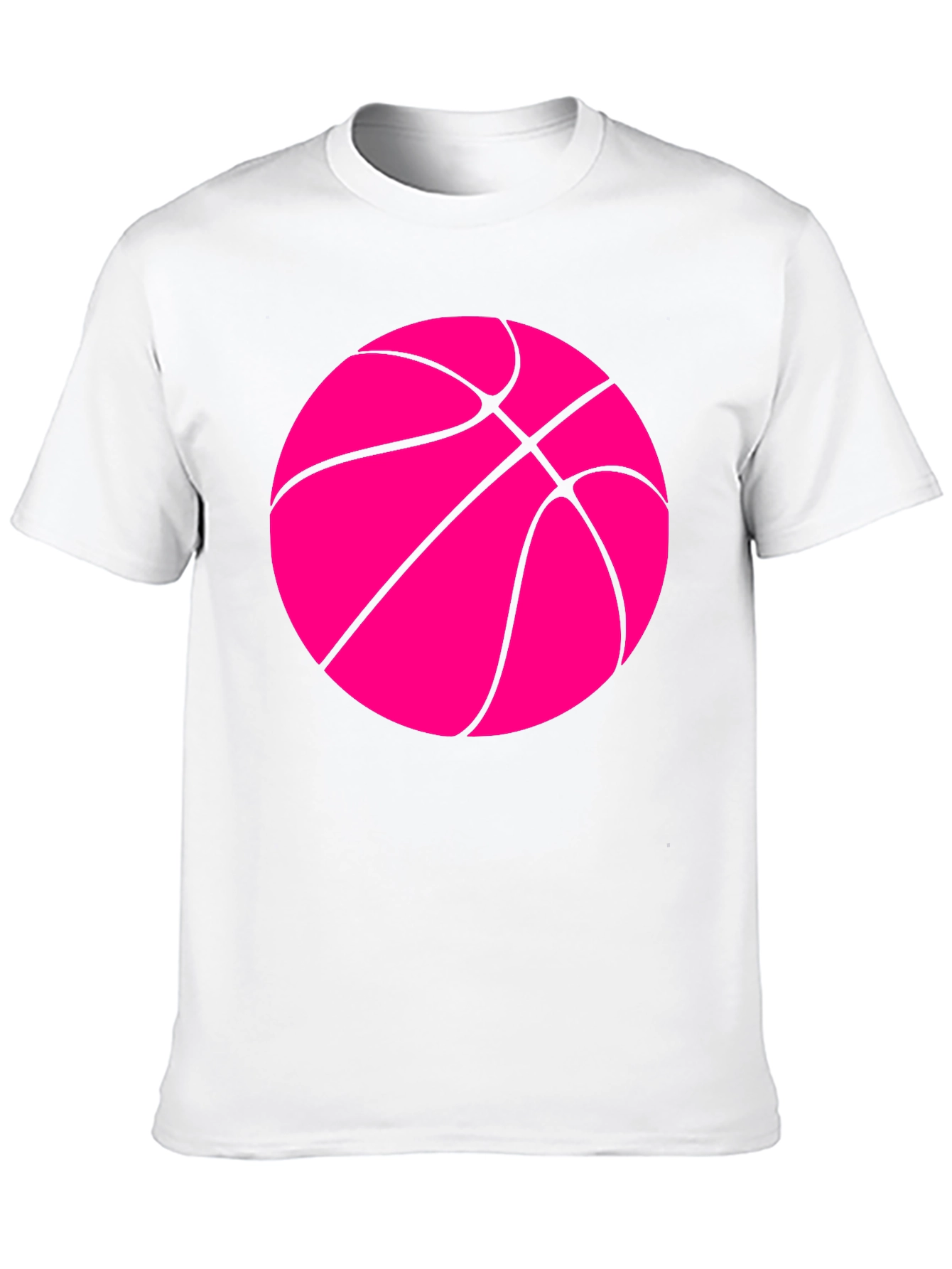 Basketball Graphic Tee - Hot Pink Ball on Black