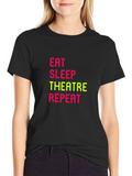 Eat Sleep Theatre Repeat Black T-Shirt