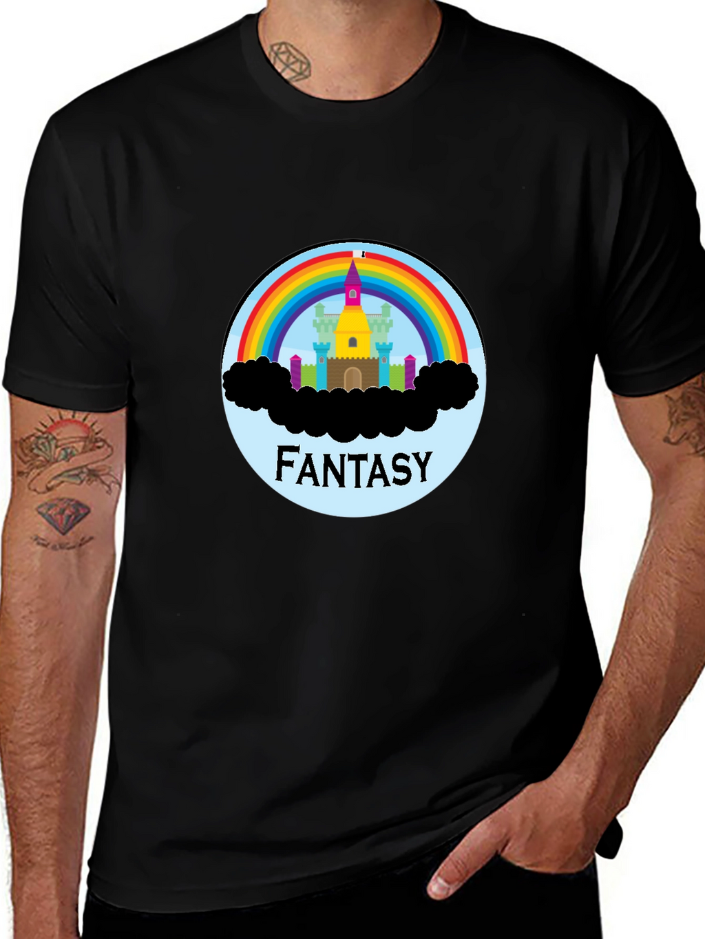 Fantasy Rainbow Castle Graphic Tee