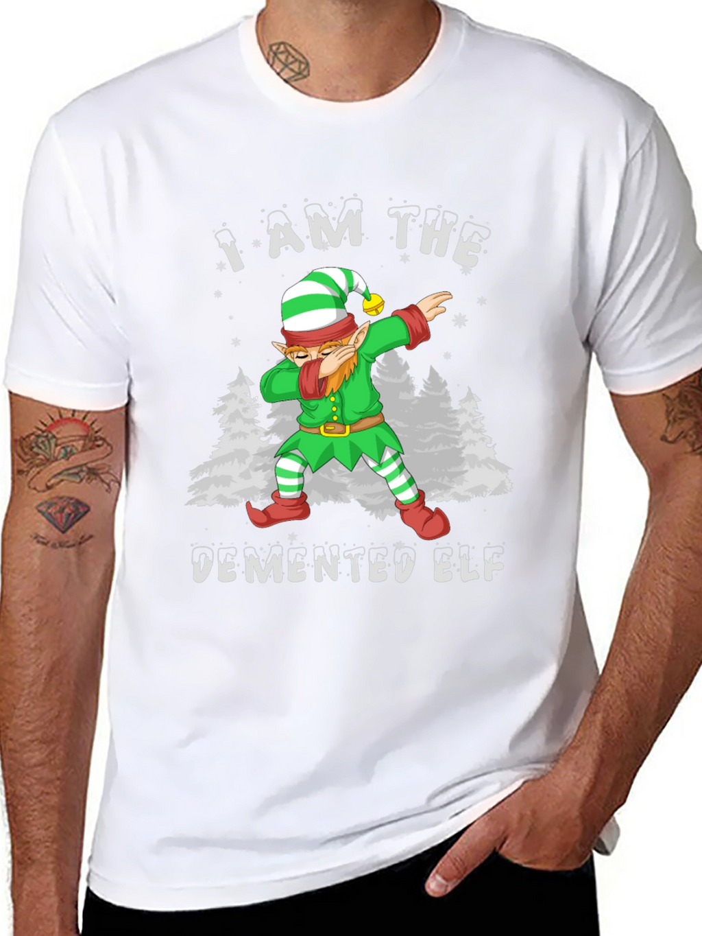 Demented Elf Dabbing Graphic Tee