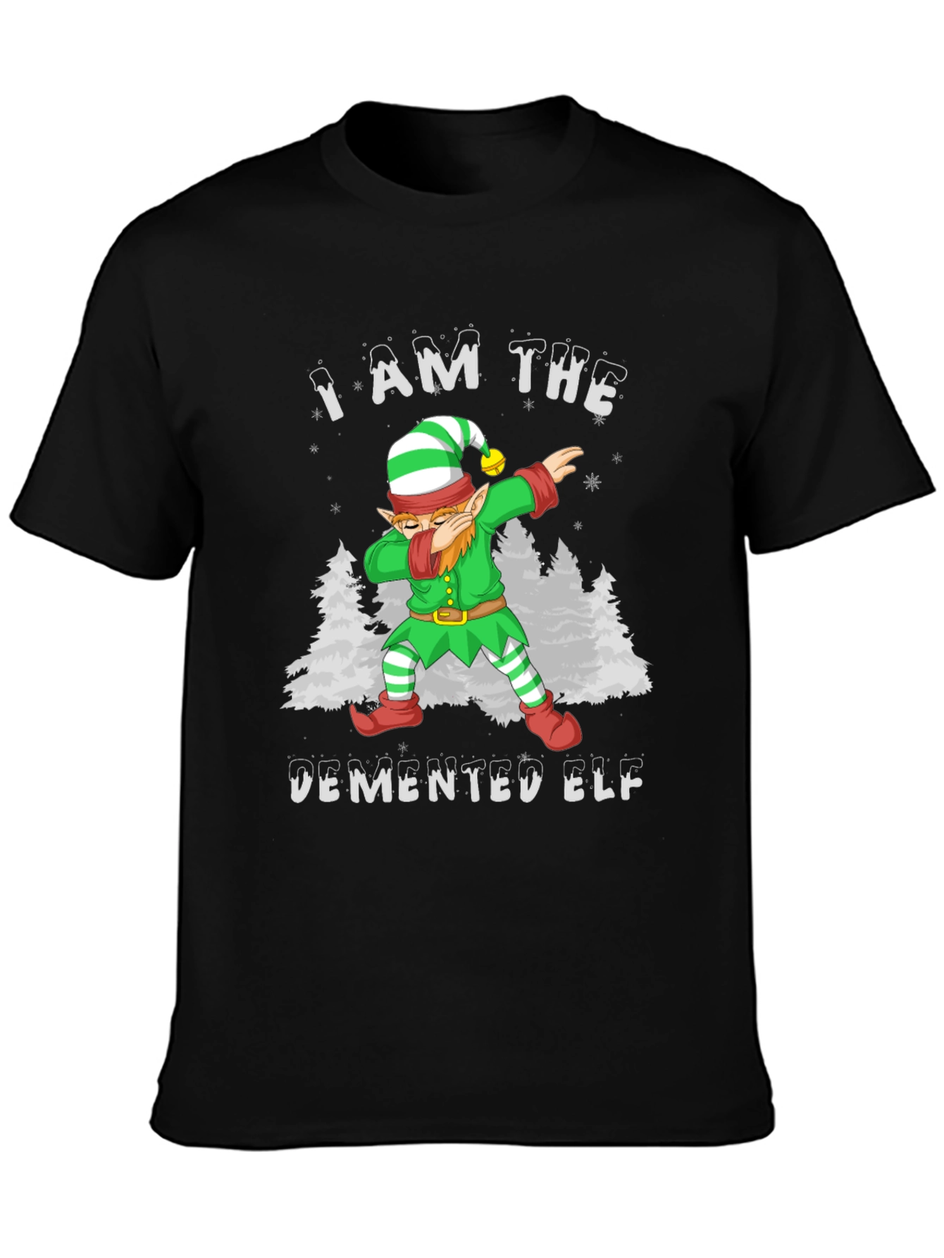 Demented Elf Dabbing Graphic Tee