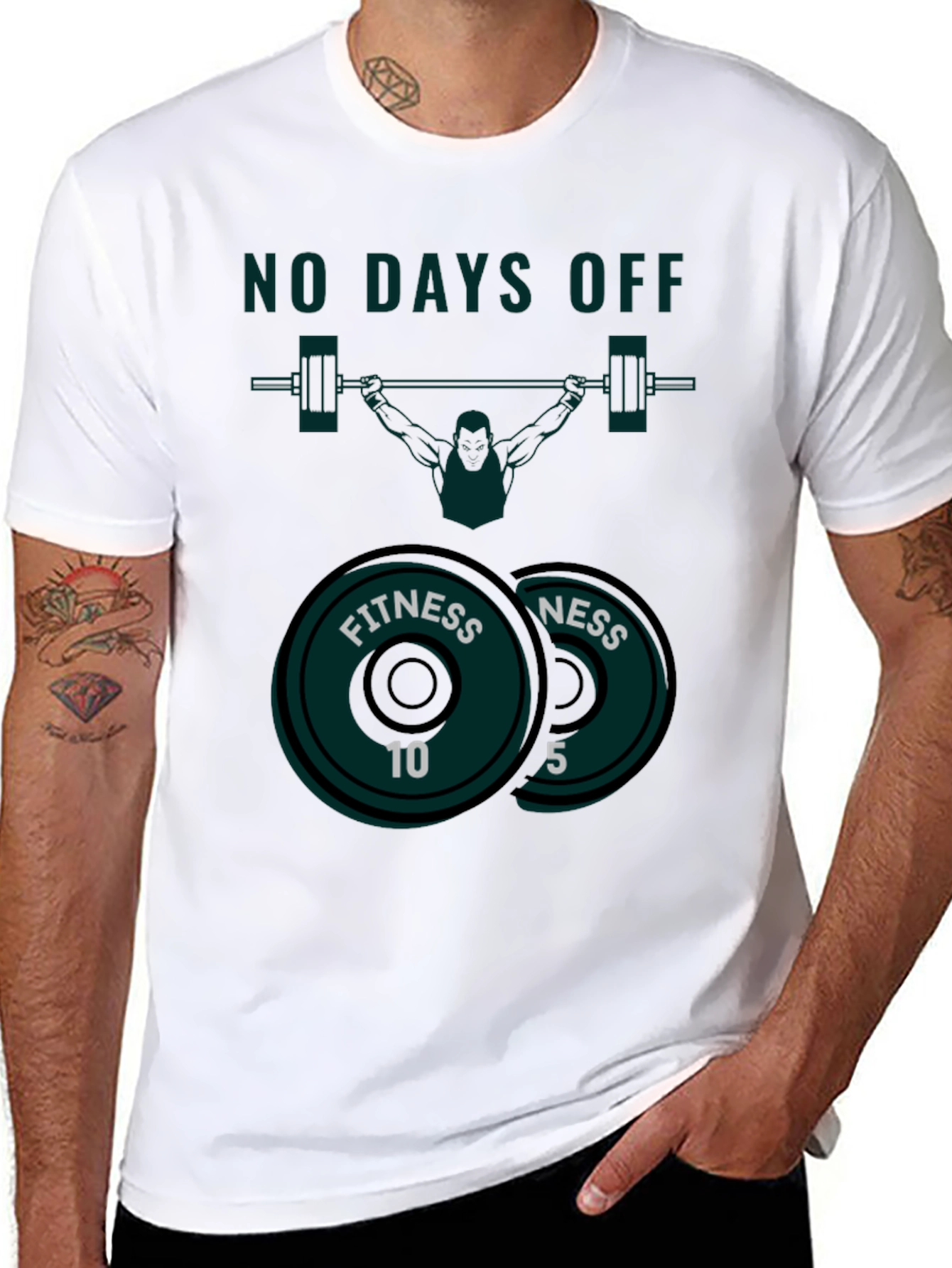 No Days Off Fitness T-Shirt - Weightlifting Design